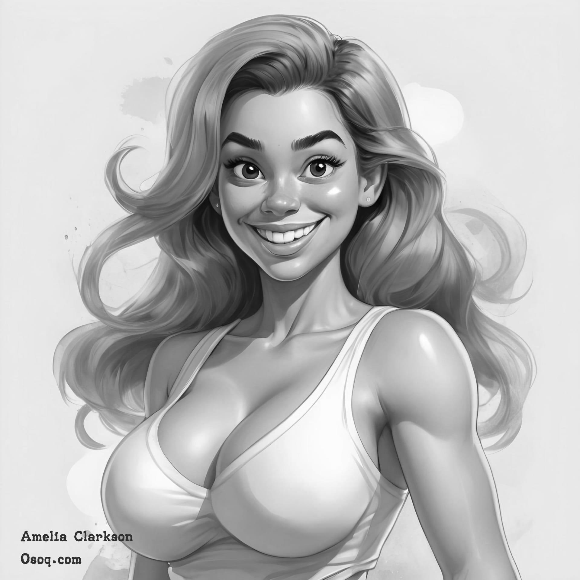 Black white female caricature 20