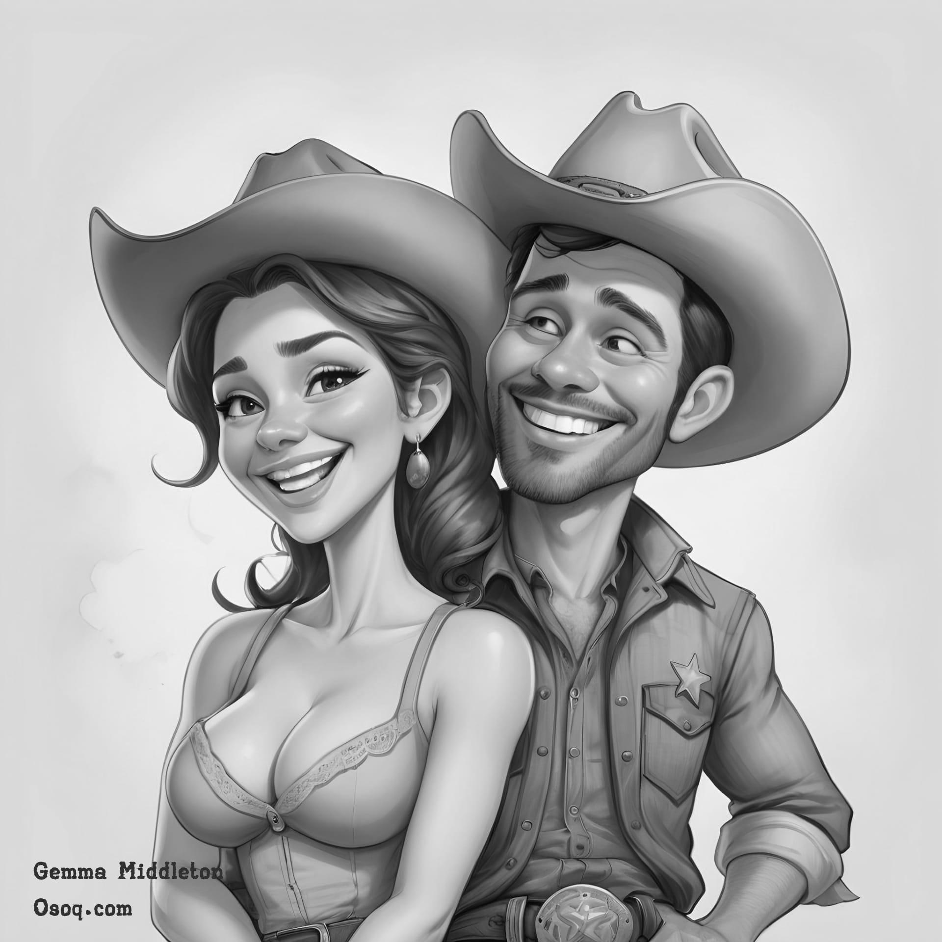 Black white funny caricatures 10