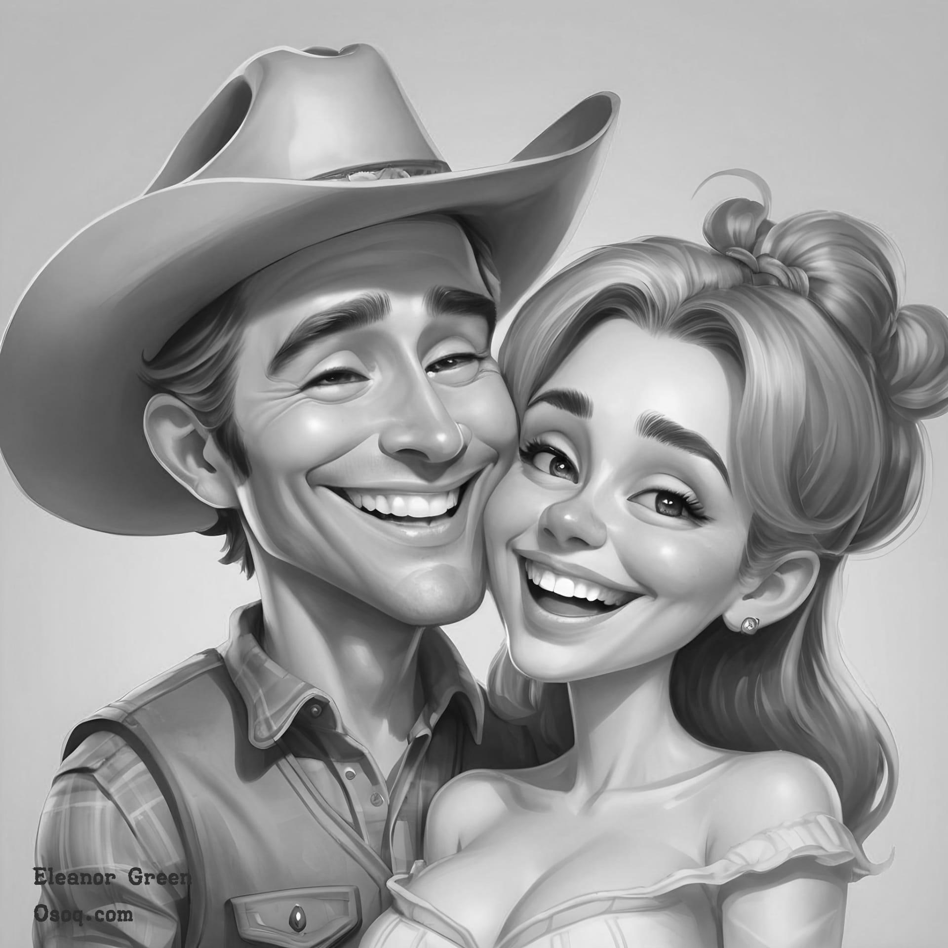 Black white funny caricatures 13