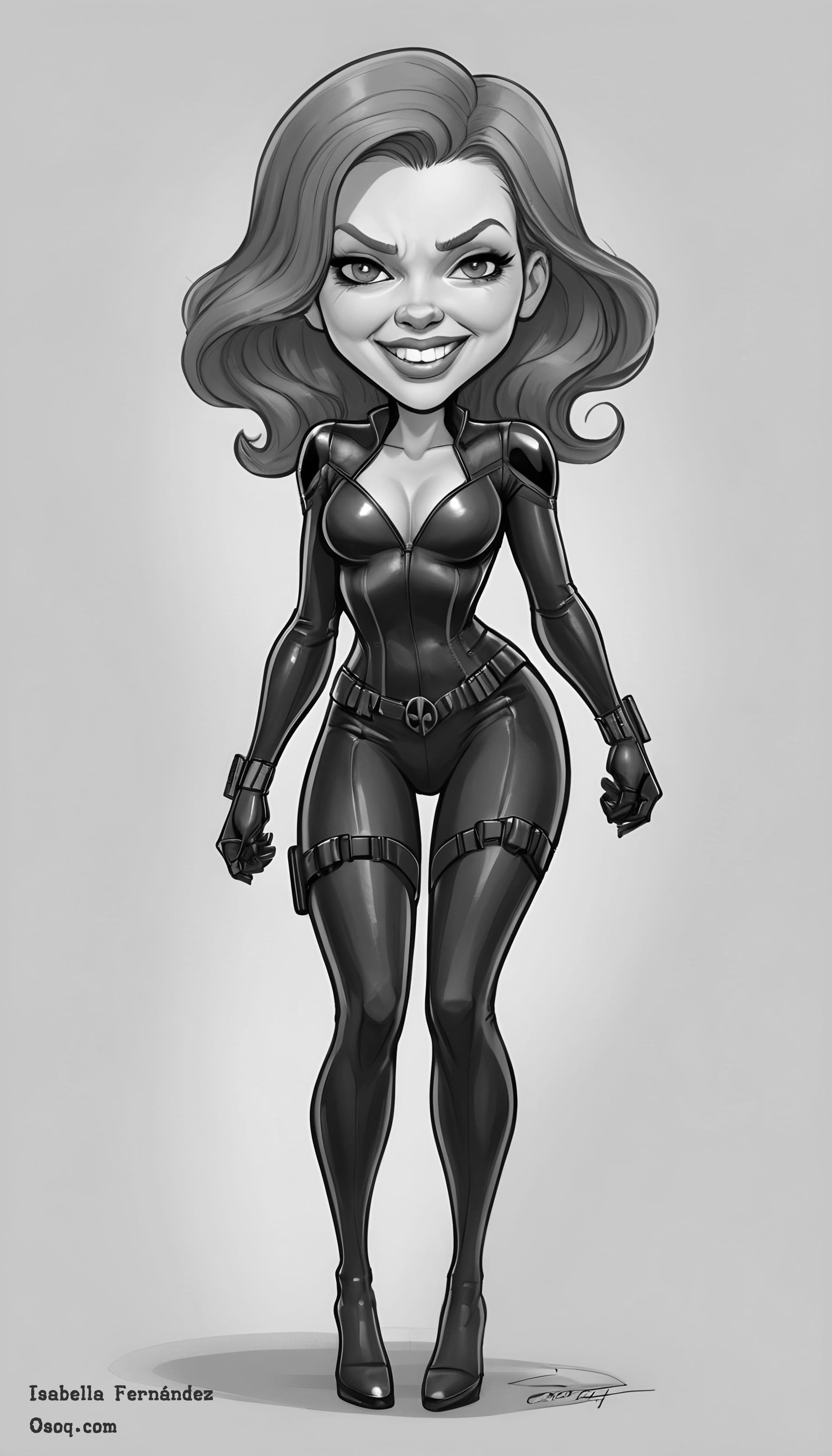 Black white personalised caricature 19