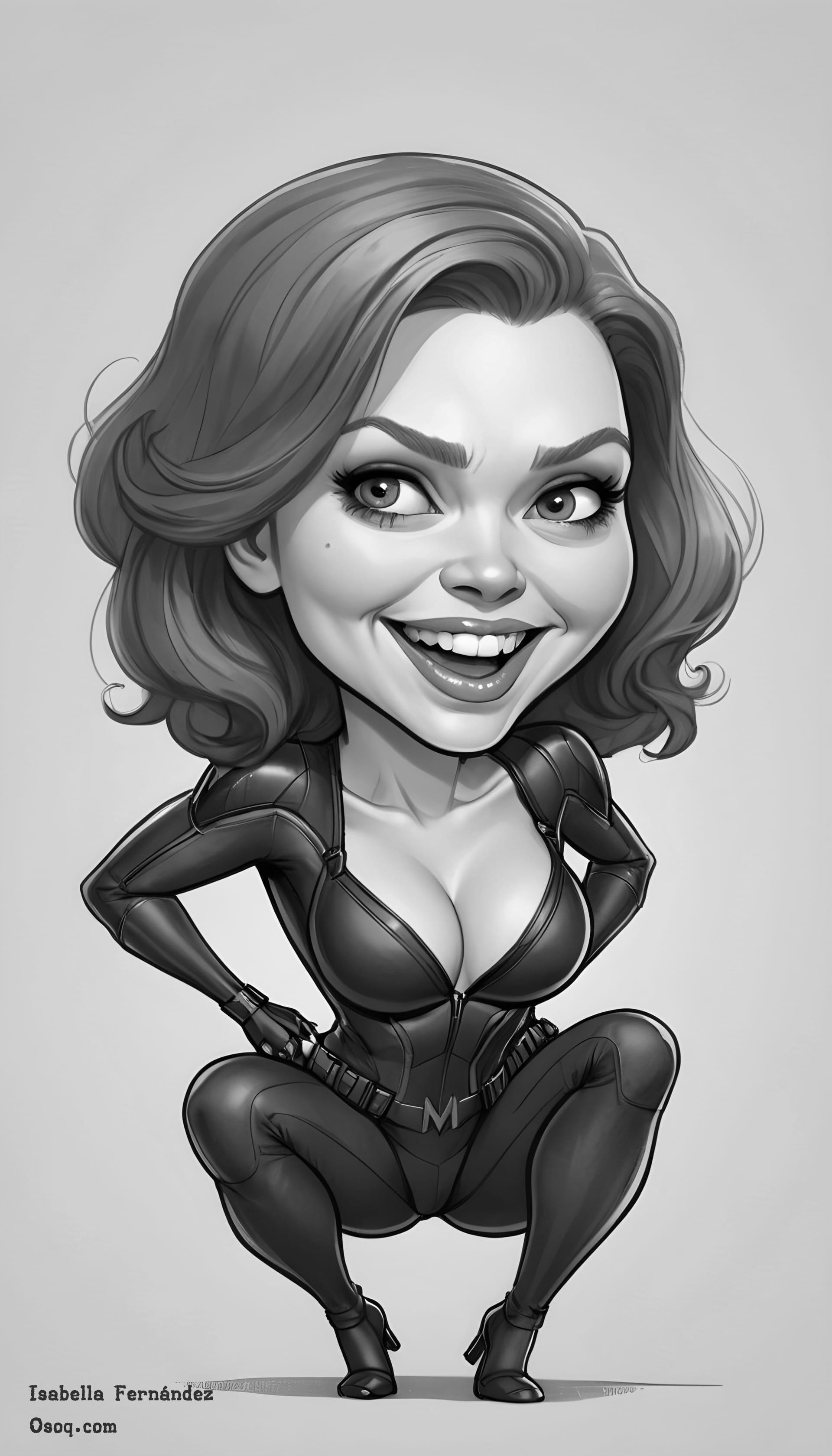 Black white personalised caricature 20