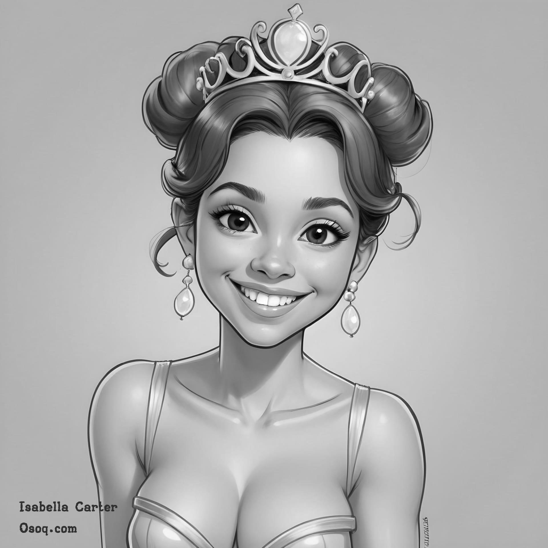 Black white portrait into cartoon 02