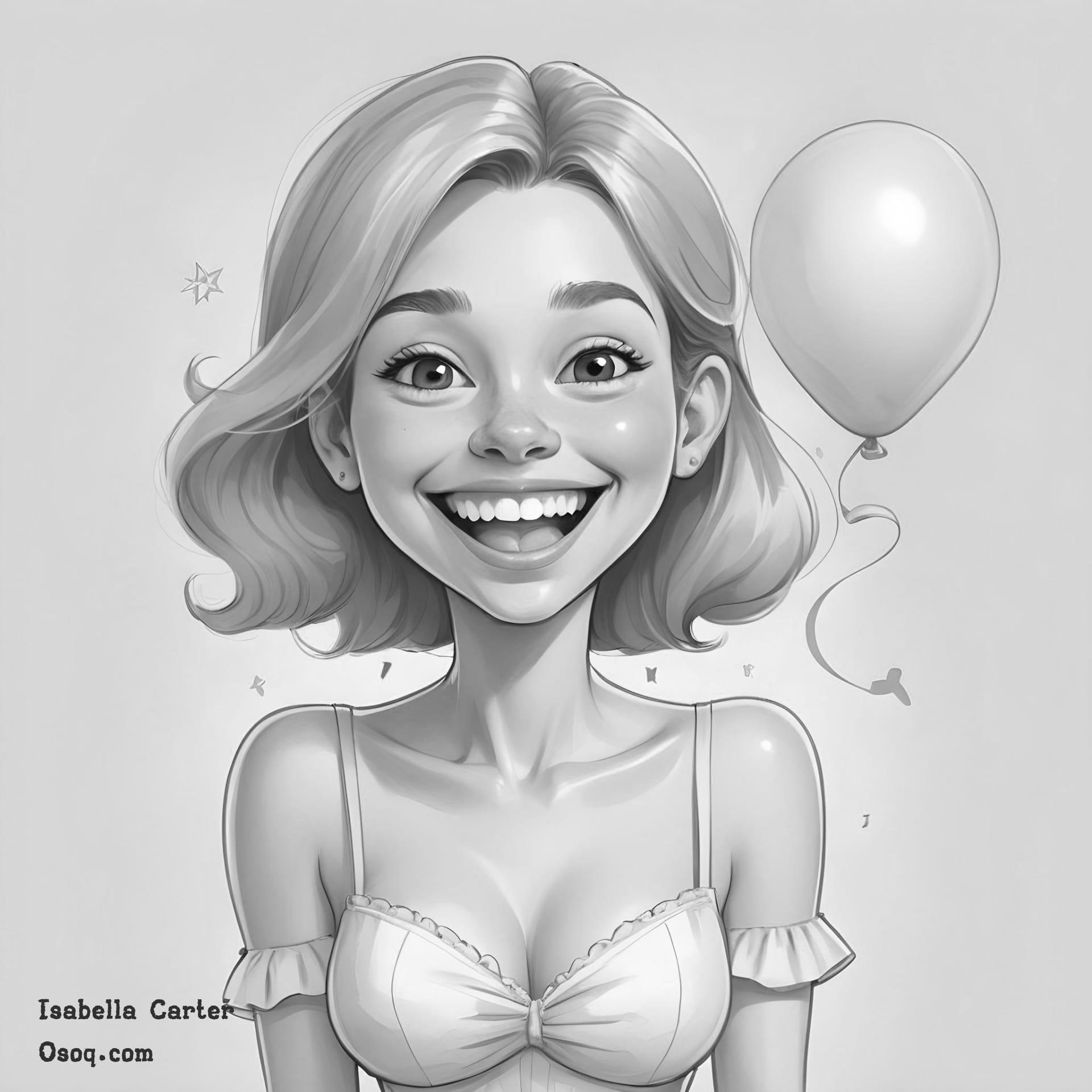 Black white portrait into cartoon 17