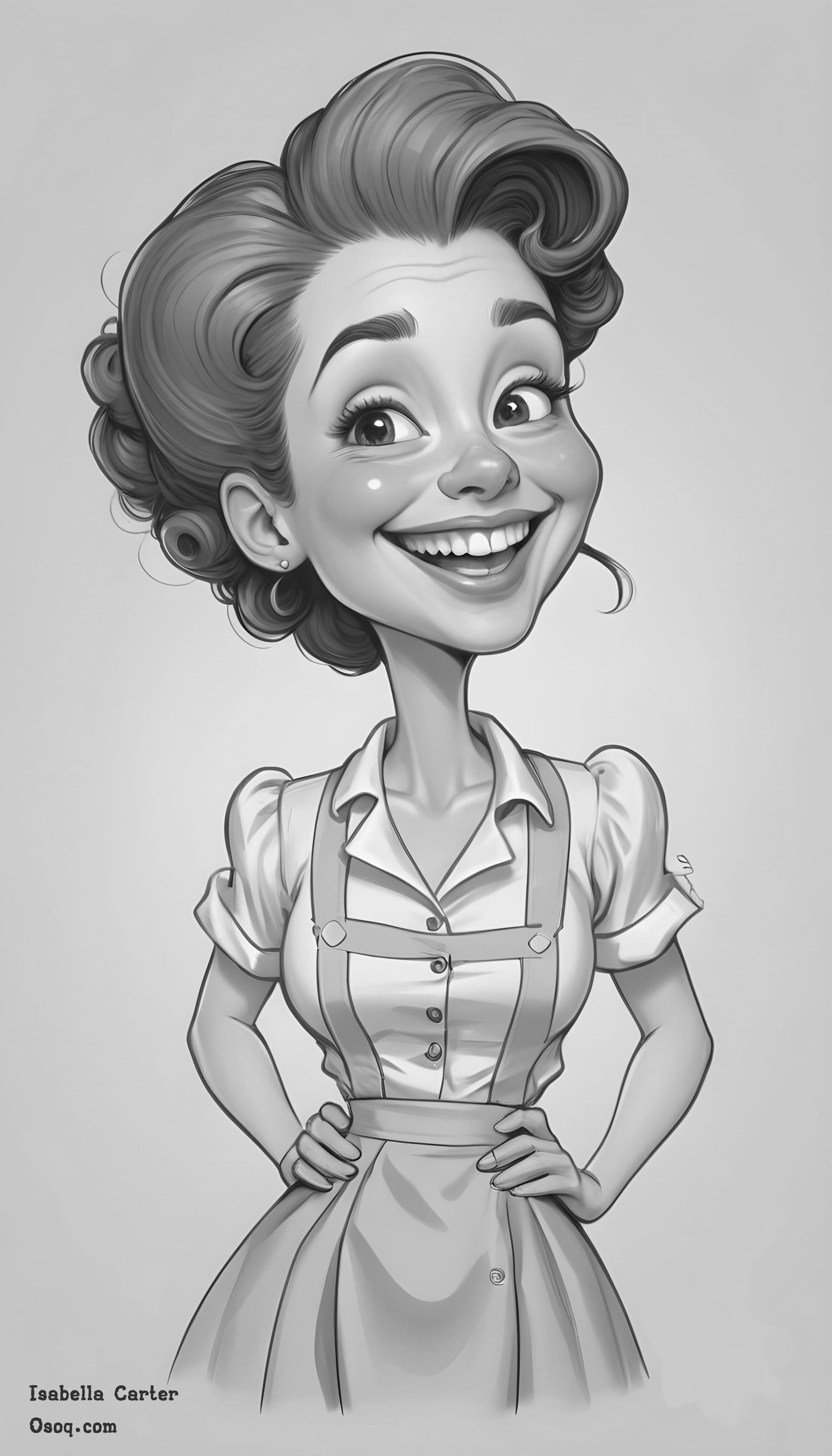 Black white silly cartoon faces 12