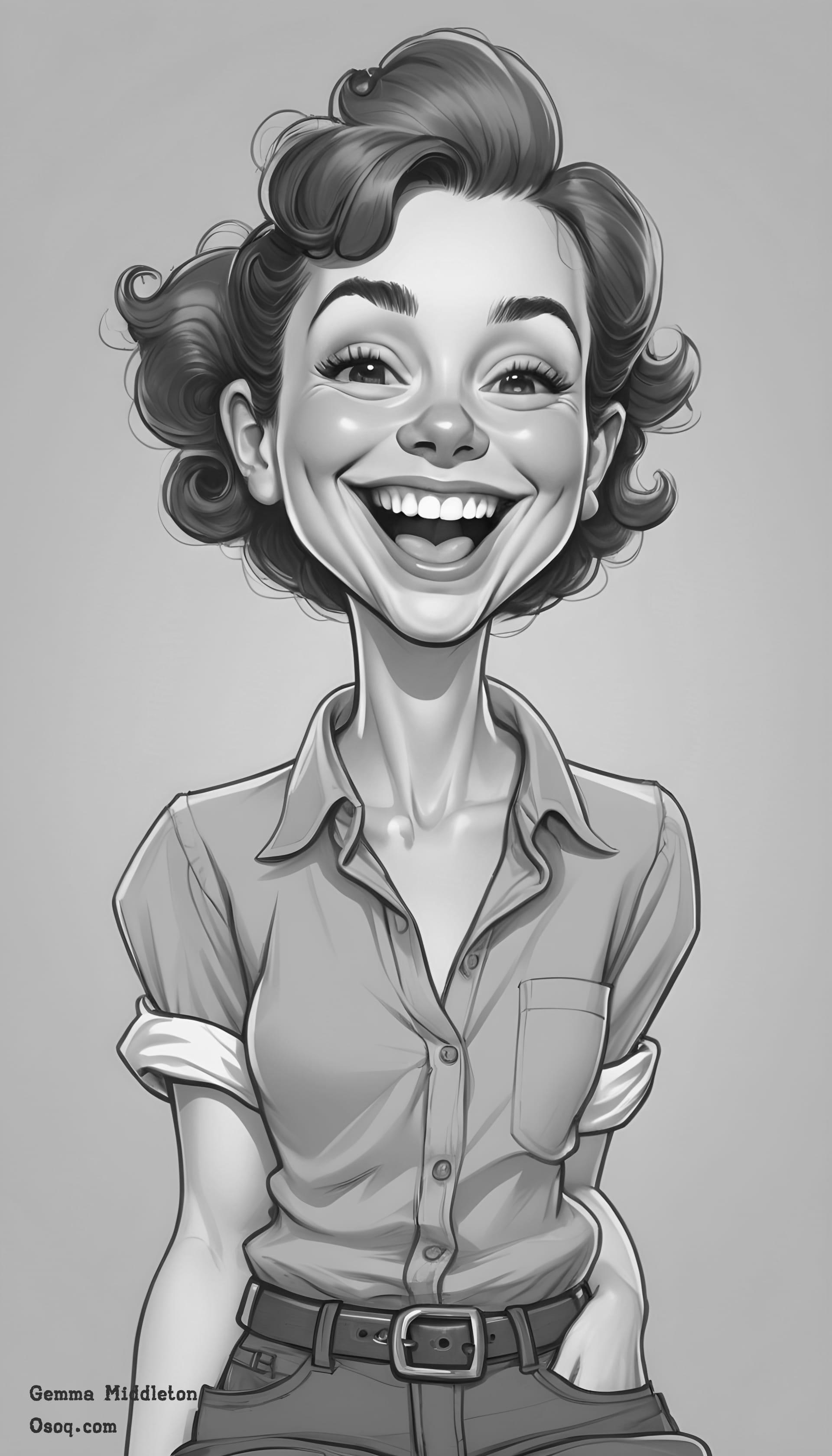 Black white silly cartoon faces 13