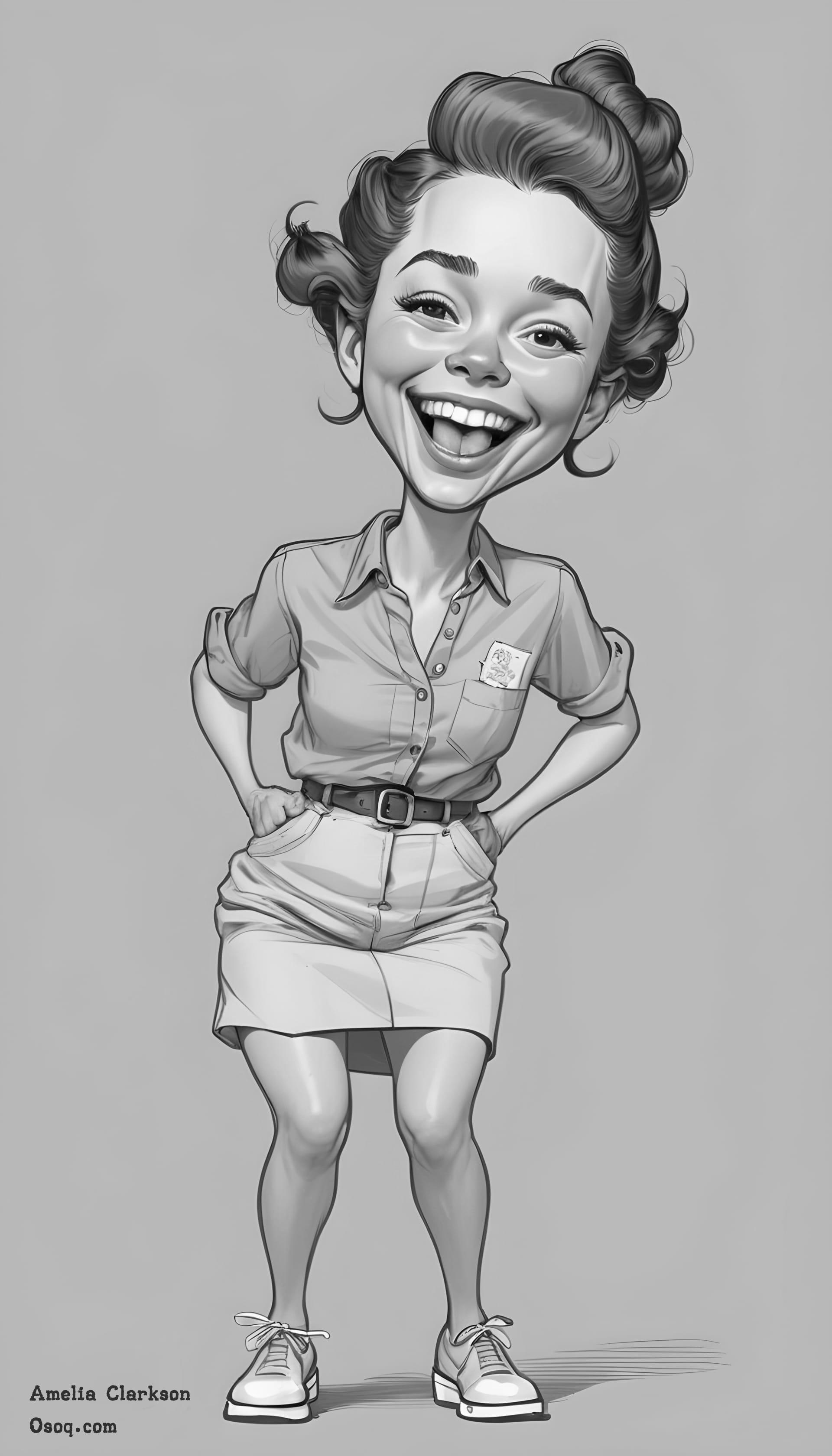 Black white silly cartoon faces 14