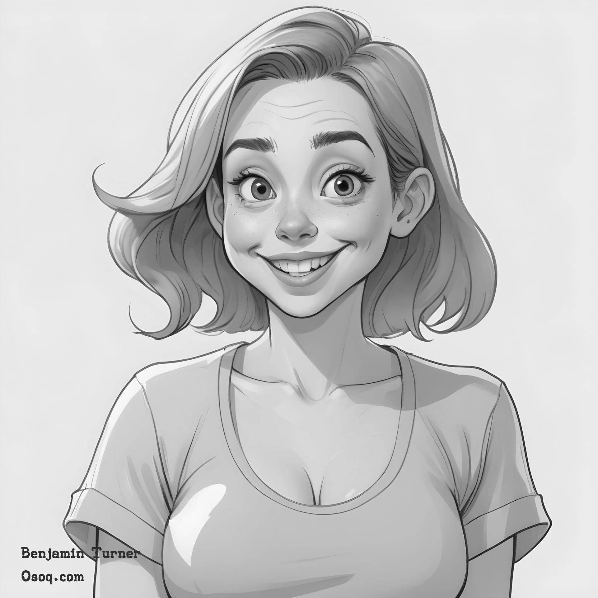 Black white silly cartoon faces 17