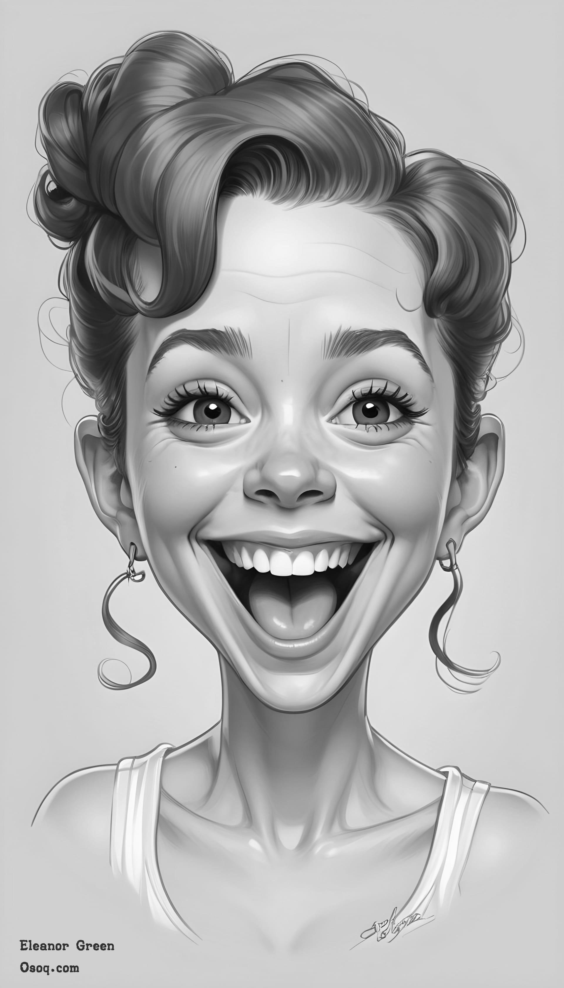 Black white silly cartoon faces 20