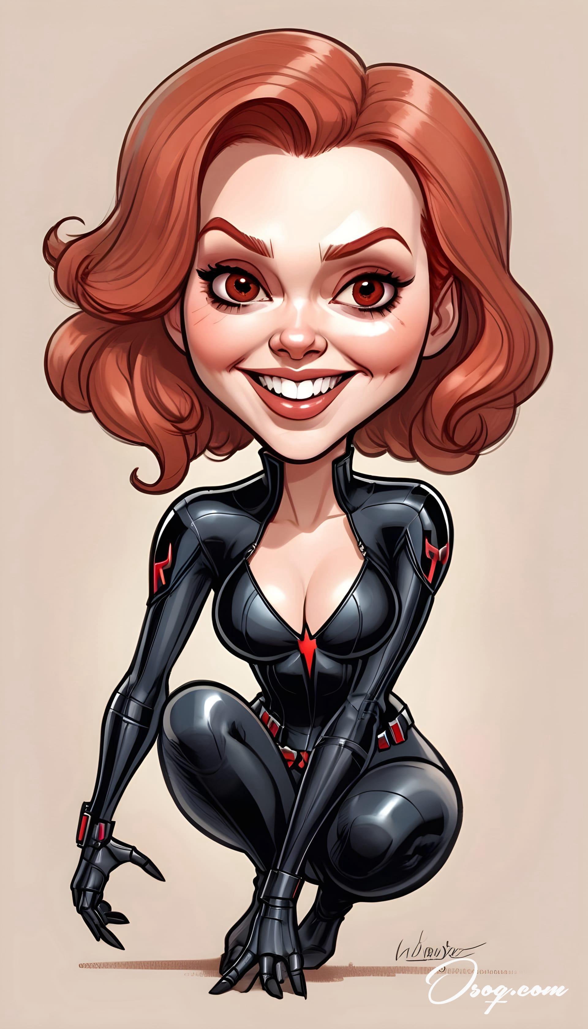 Black widow caricature 01