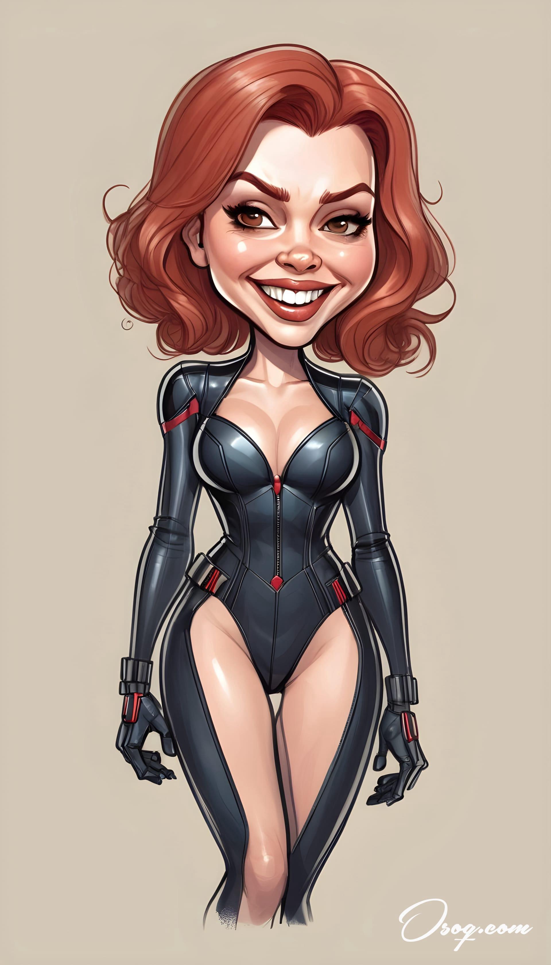 Black widow caricature 04