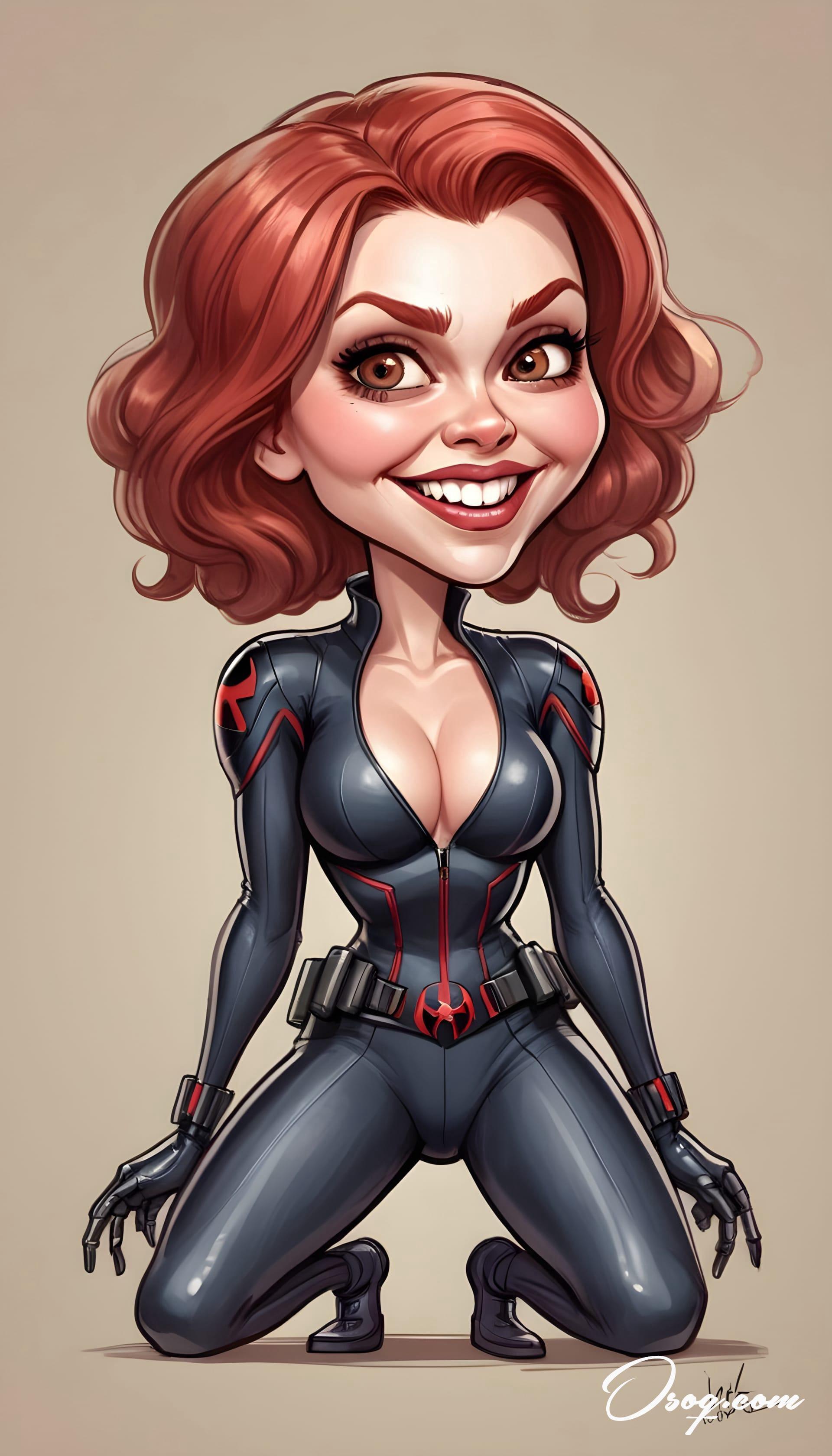 Black widow caricature 06