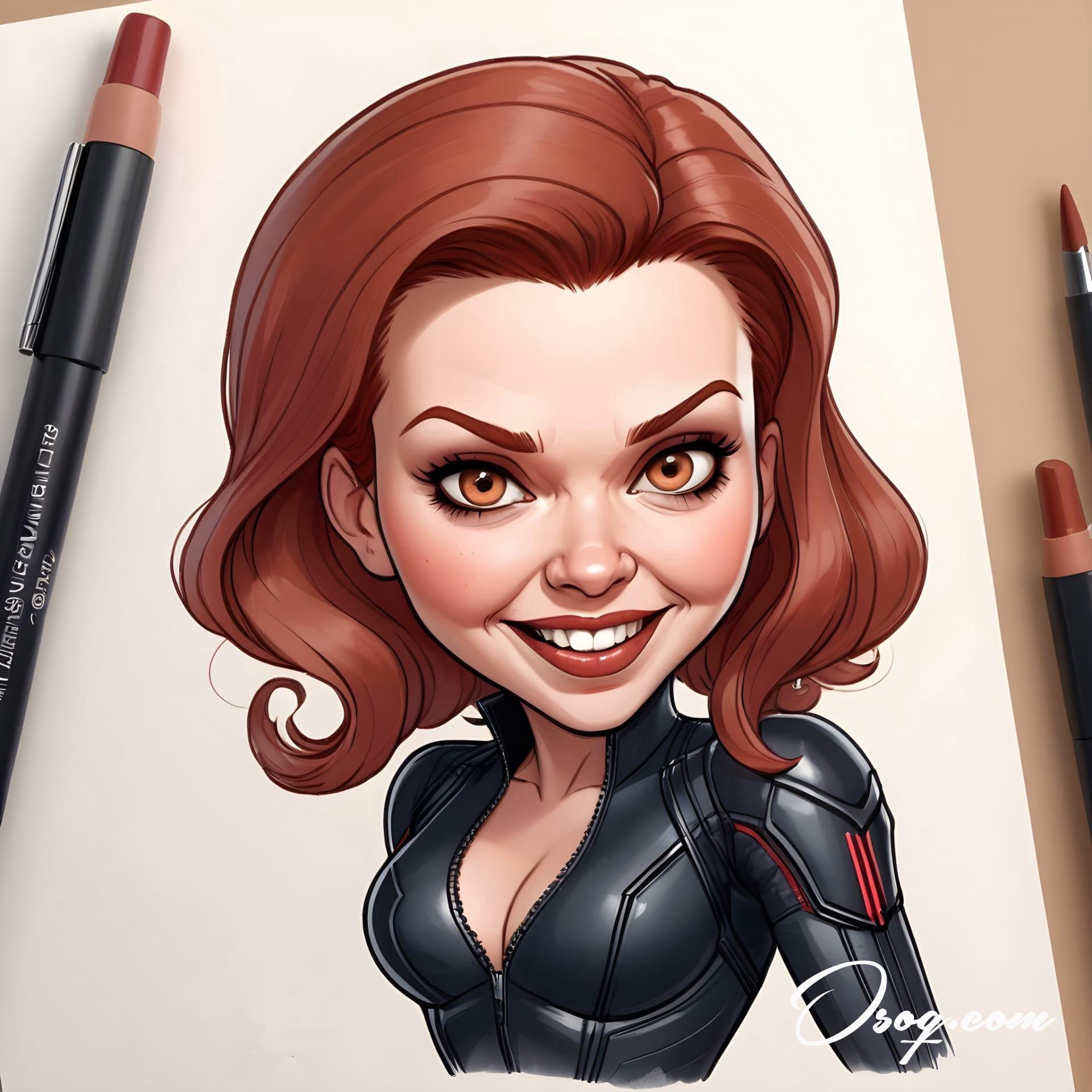 Black widow caricature 07