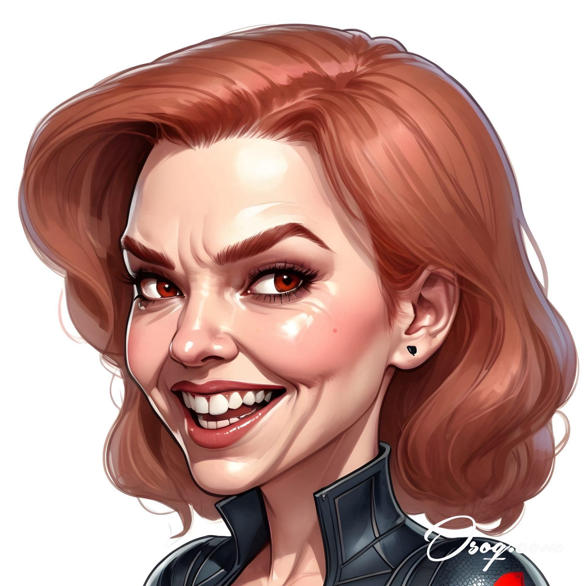 Black Widow Caricature | osoq.com