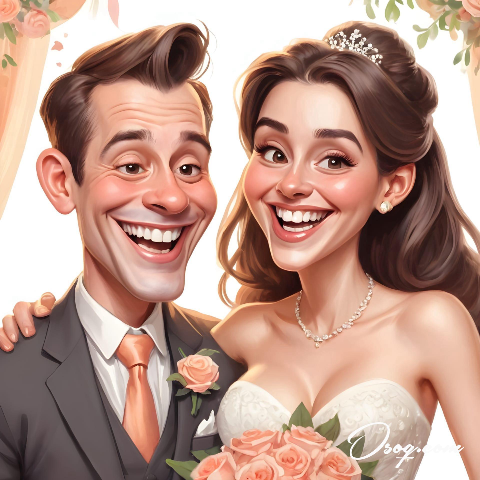 Bride and groom caricature 01