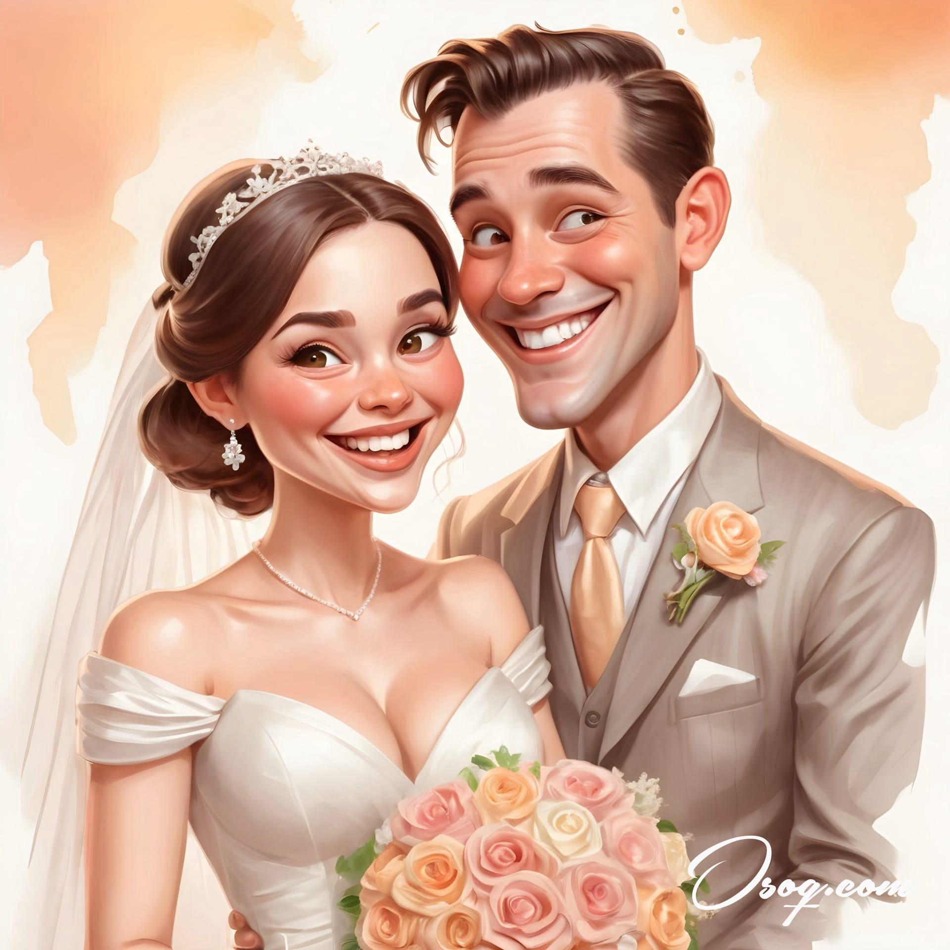 Bride and groom caricature 03