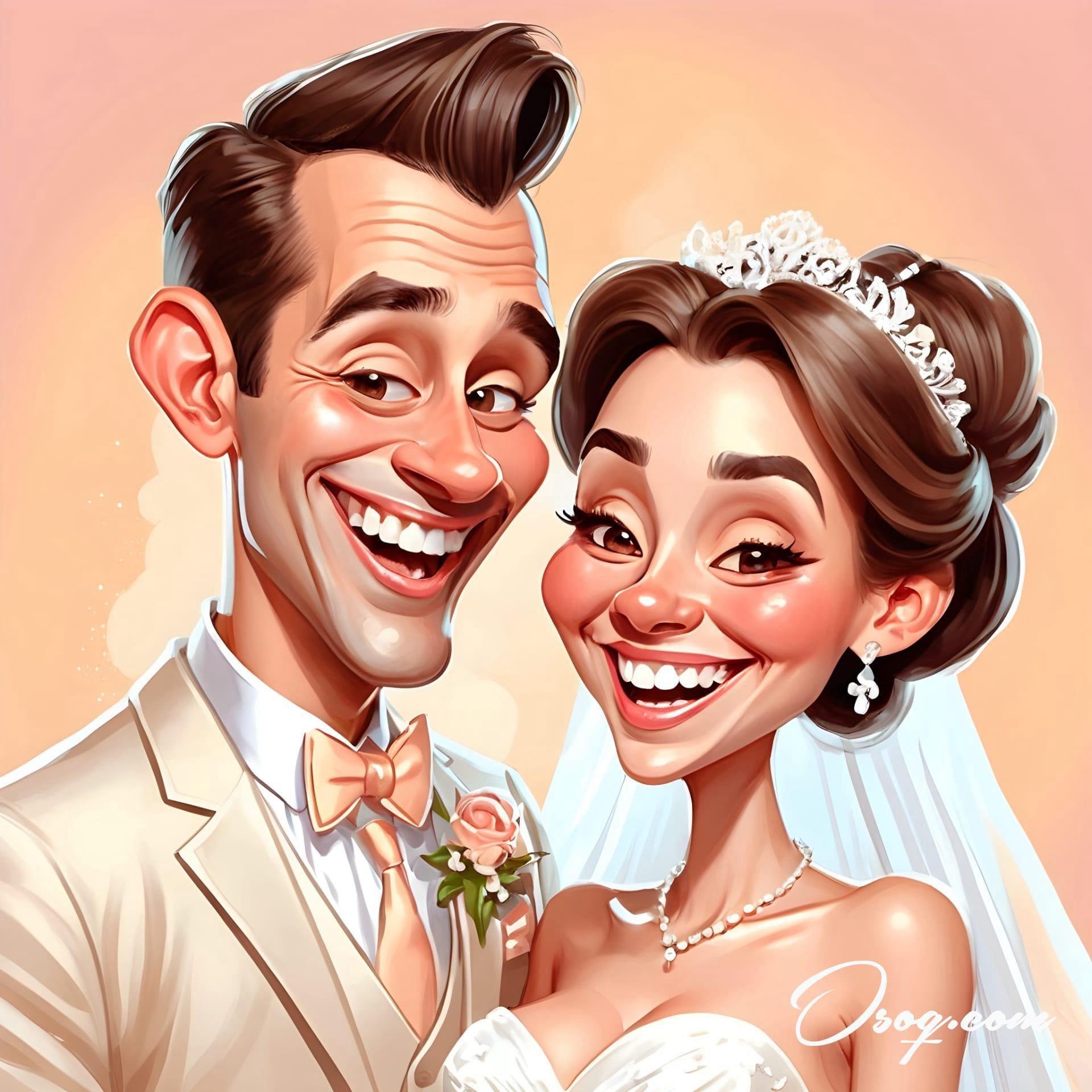 Bride and groom caricature 05