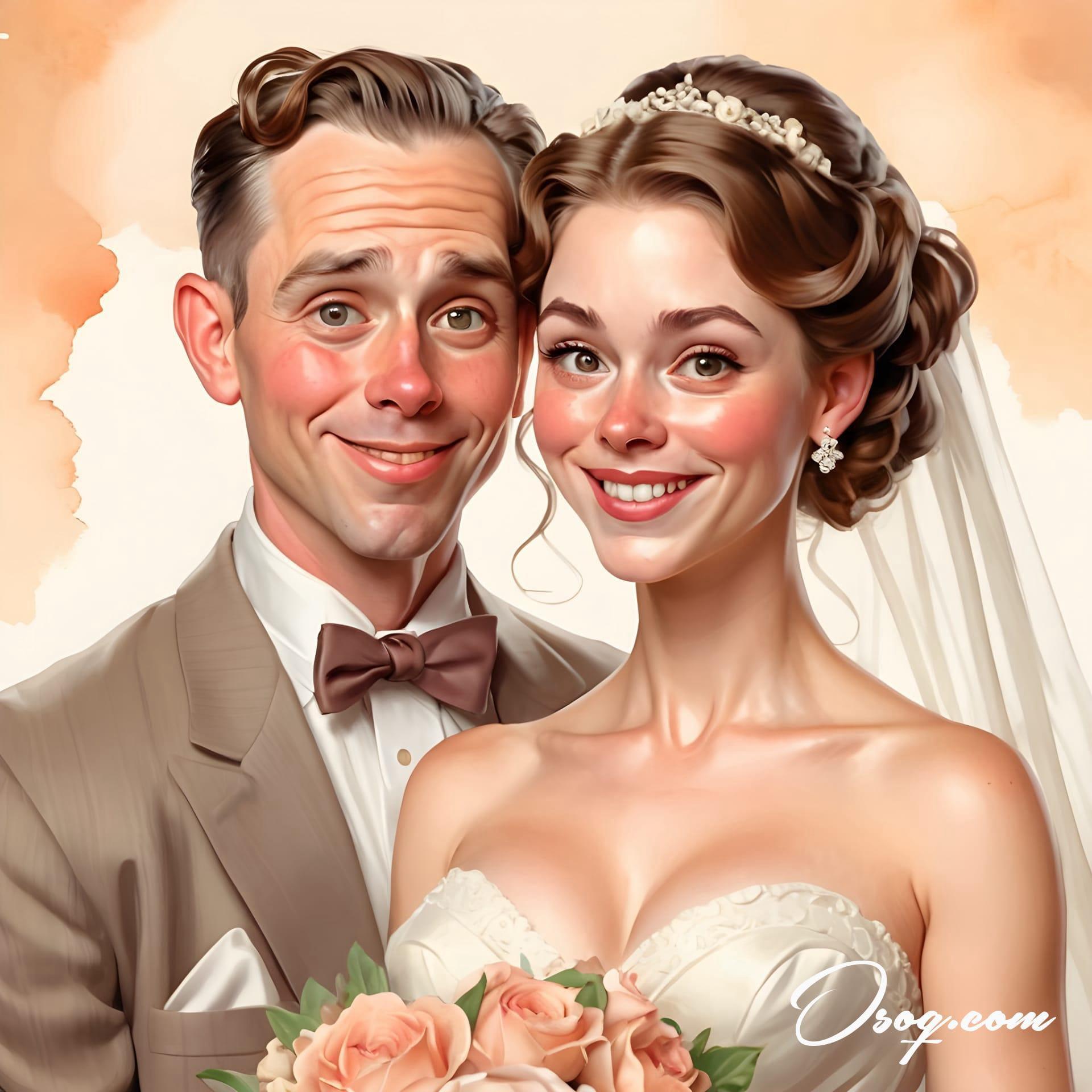 Bride and groom caricature 06