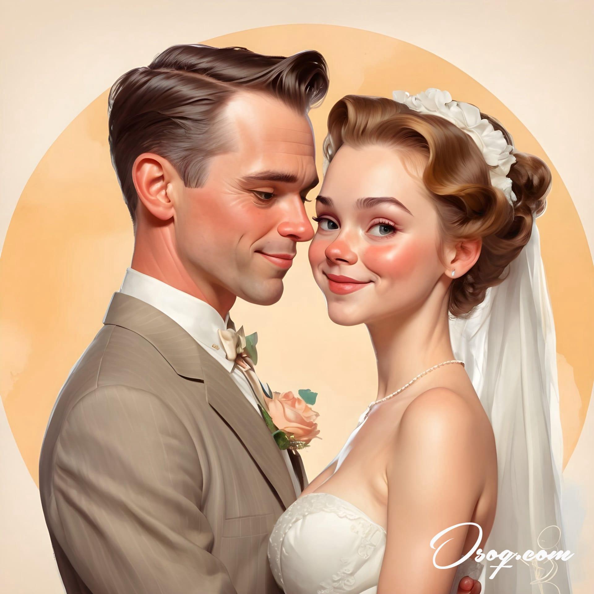 Bride and groom caricature 07