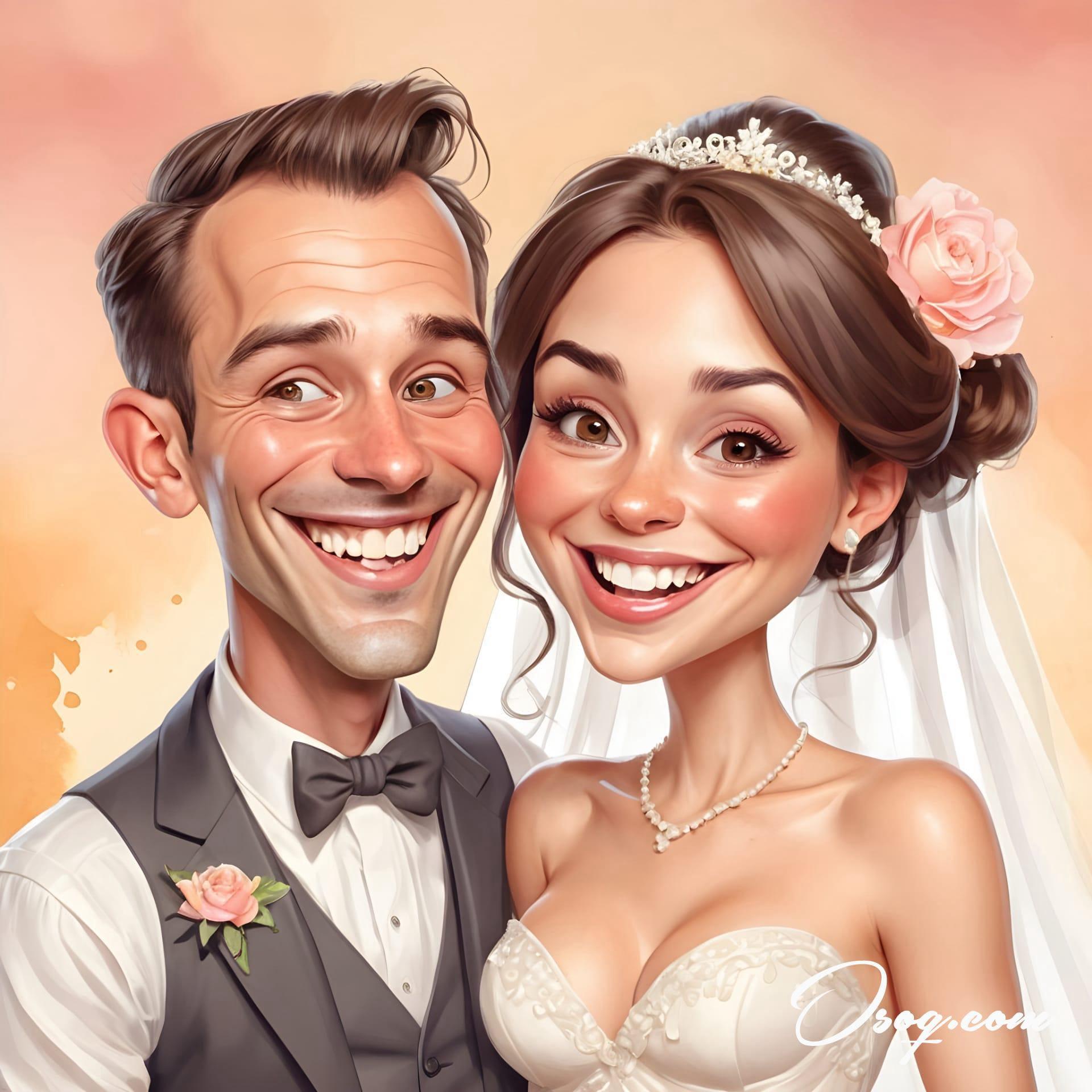 Bride and groom caricature 09