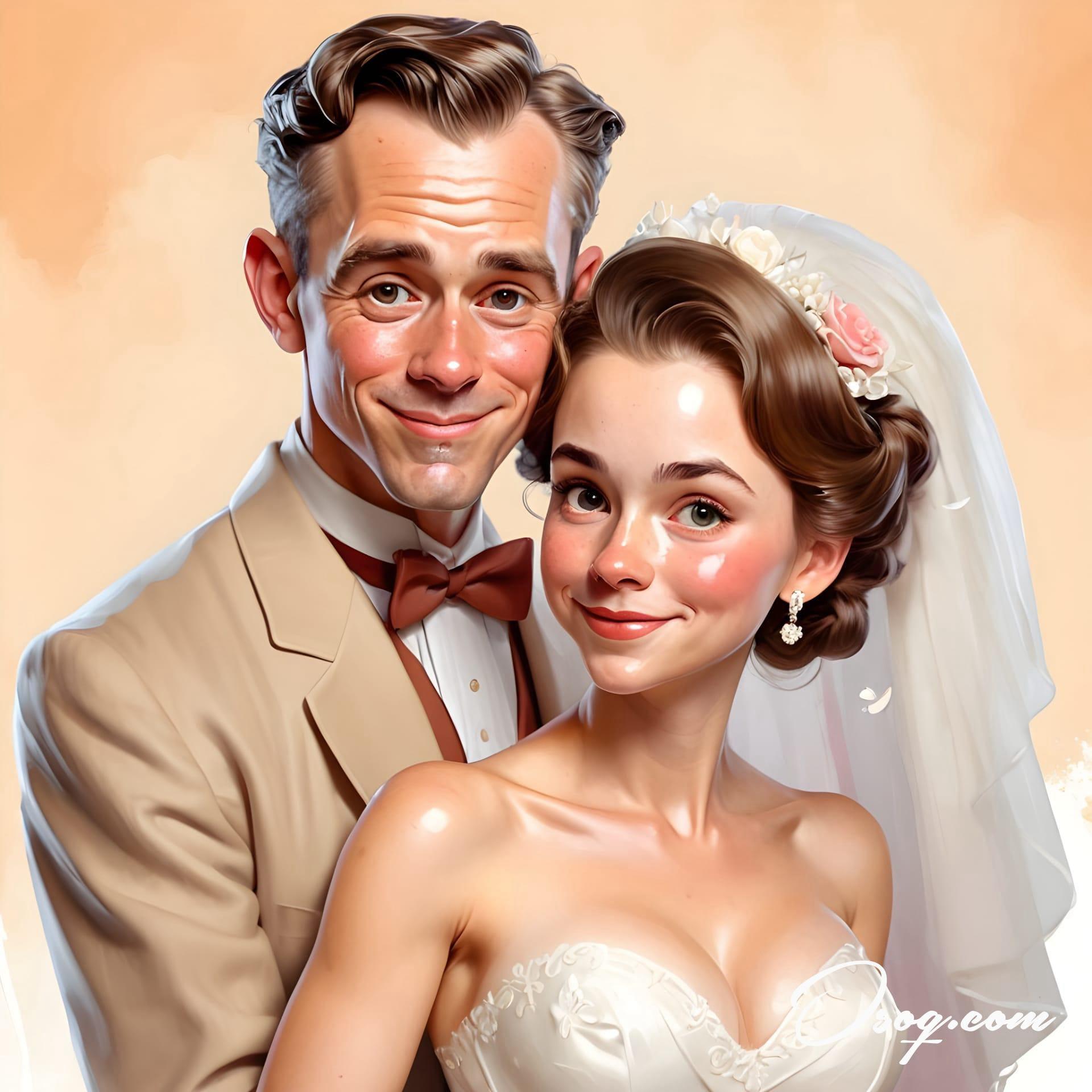 Bride and groom caricature 14