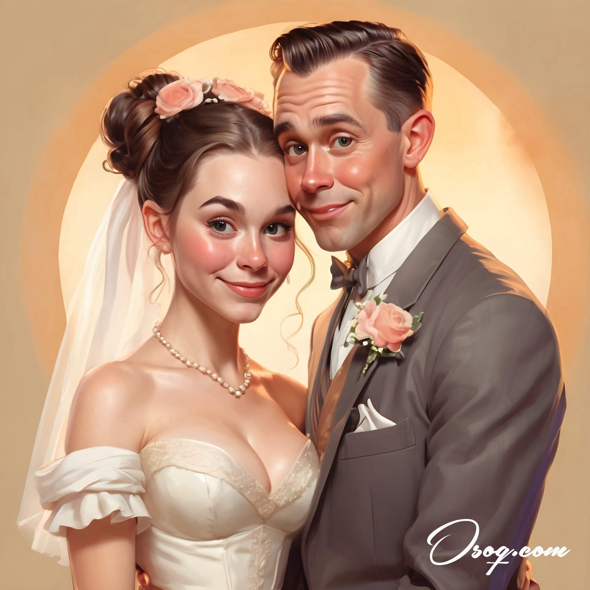 Bride and groom caricature 15