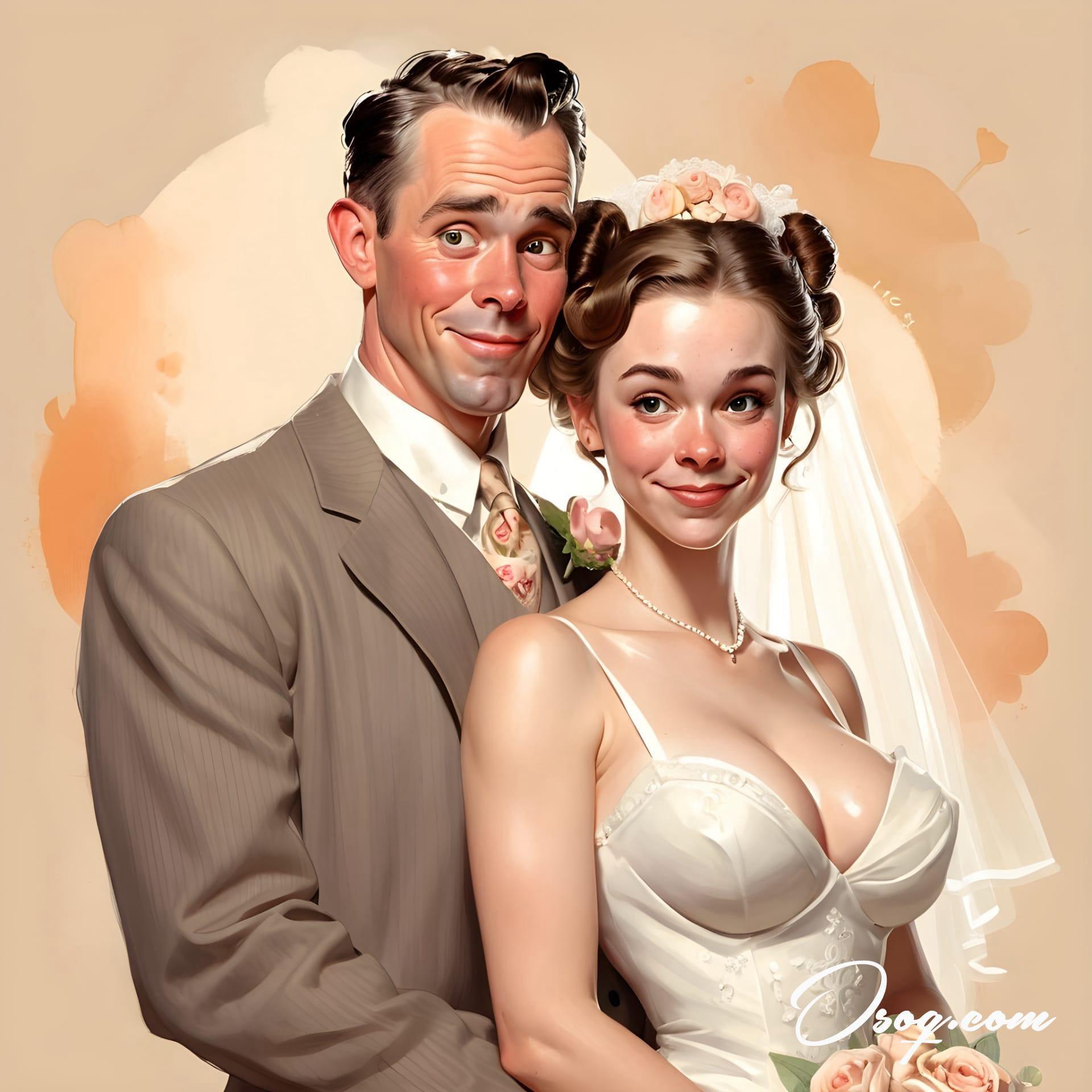 Bride and groom caricature 16