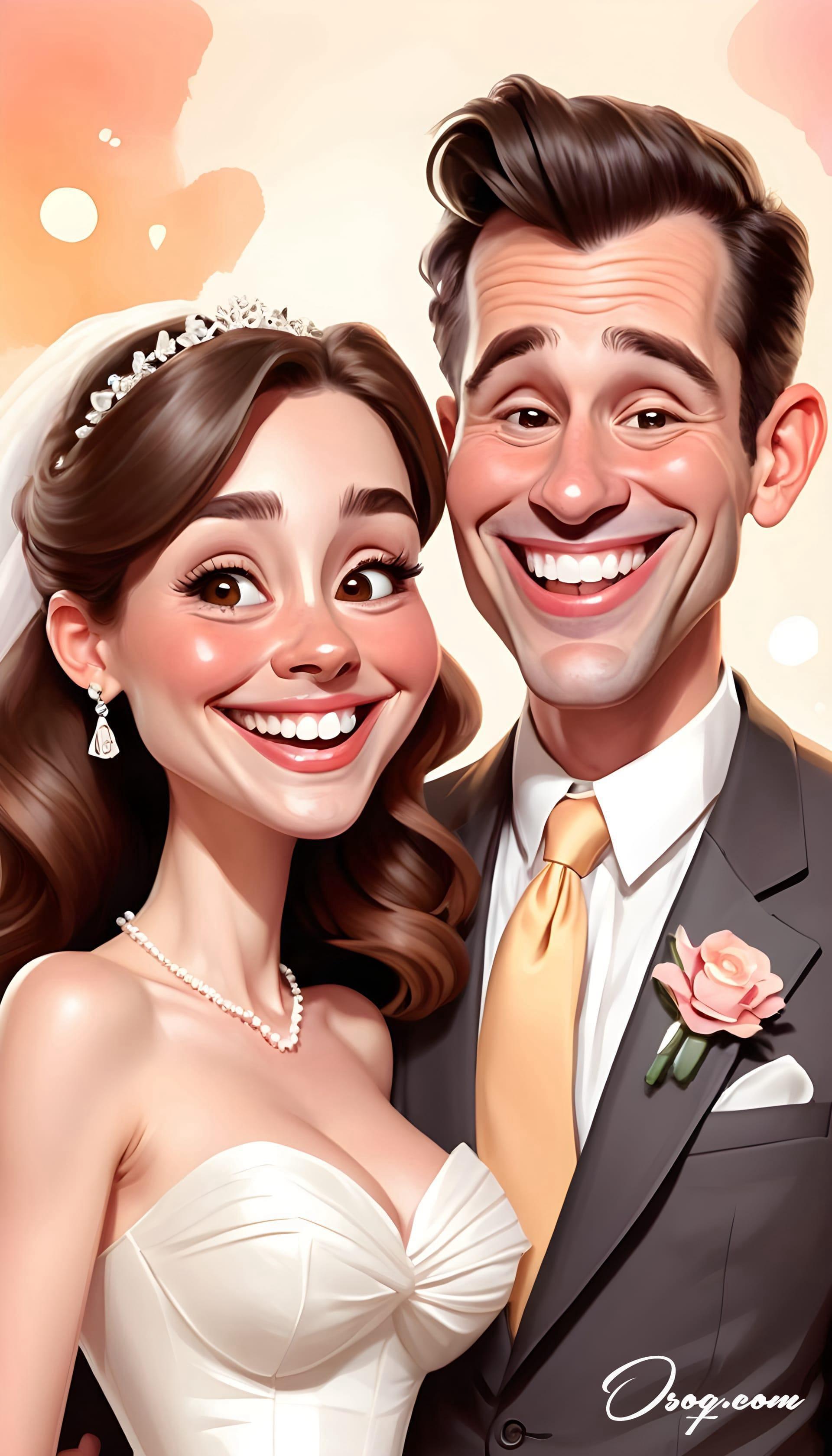 Bride and groom caricature 18