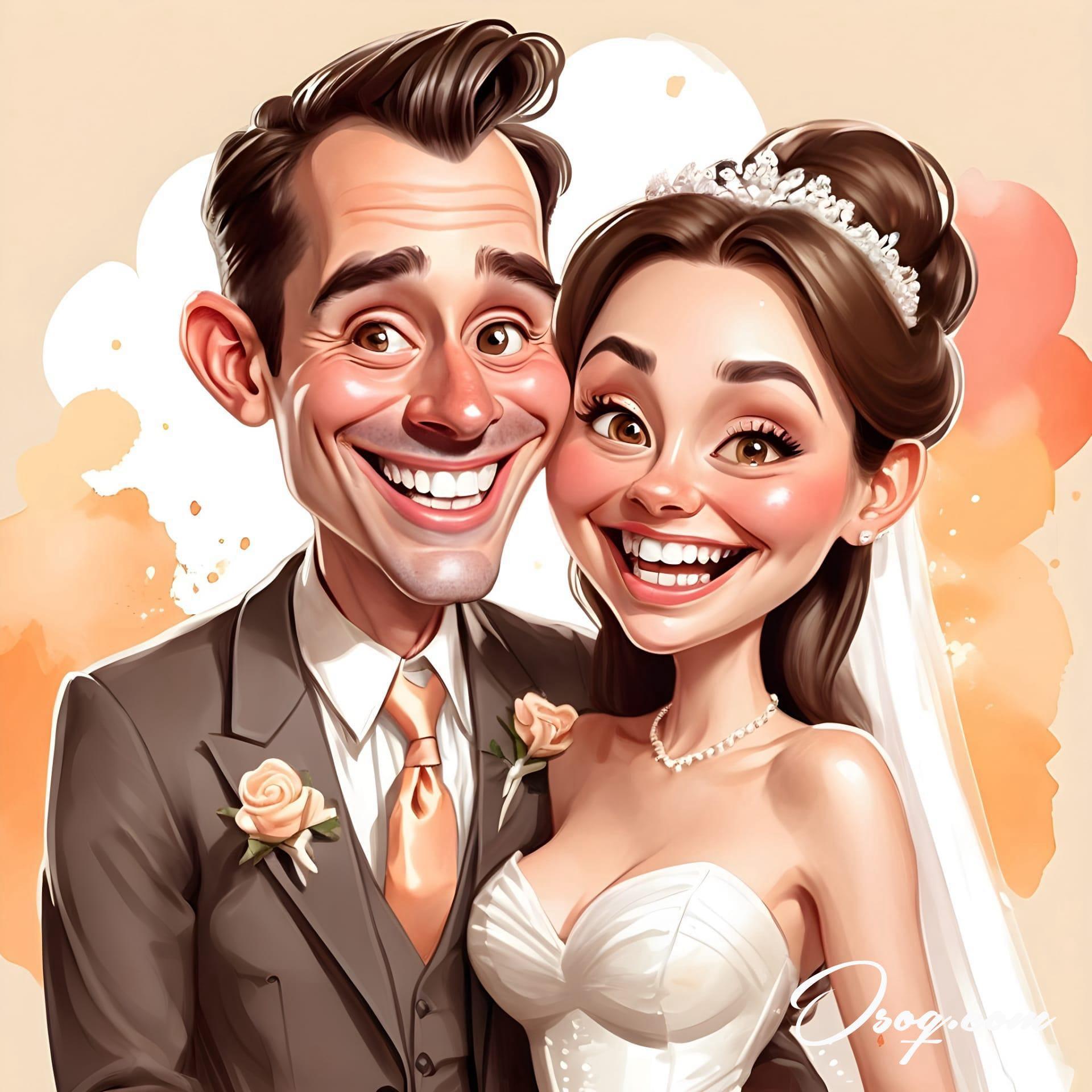 Bride groom caricature 02