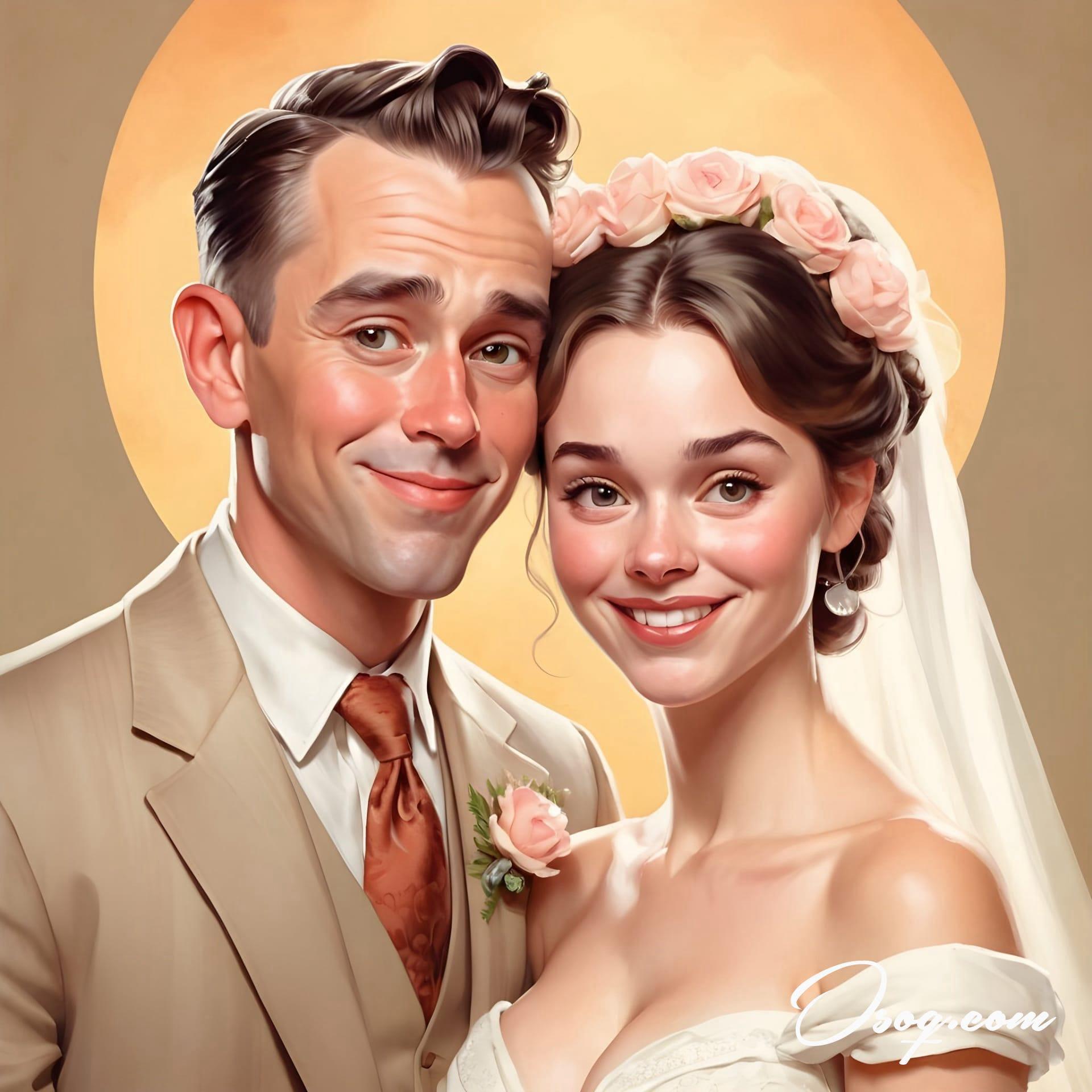 Bride groom caricature 10