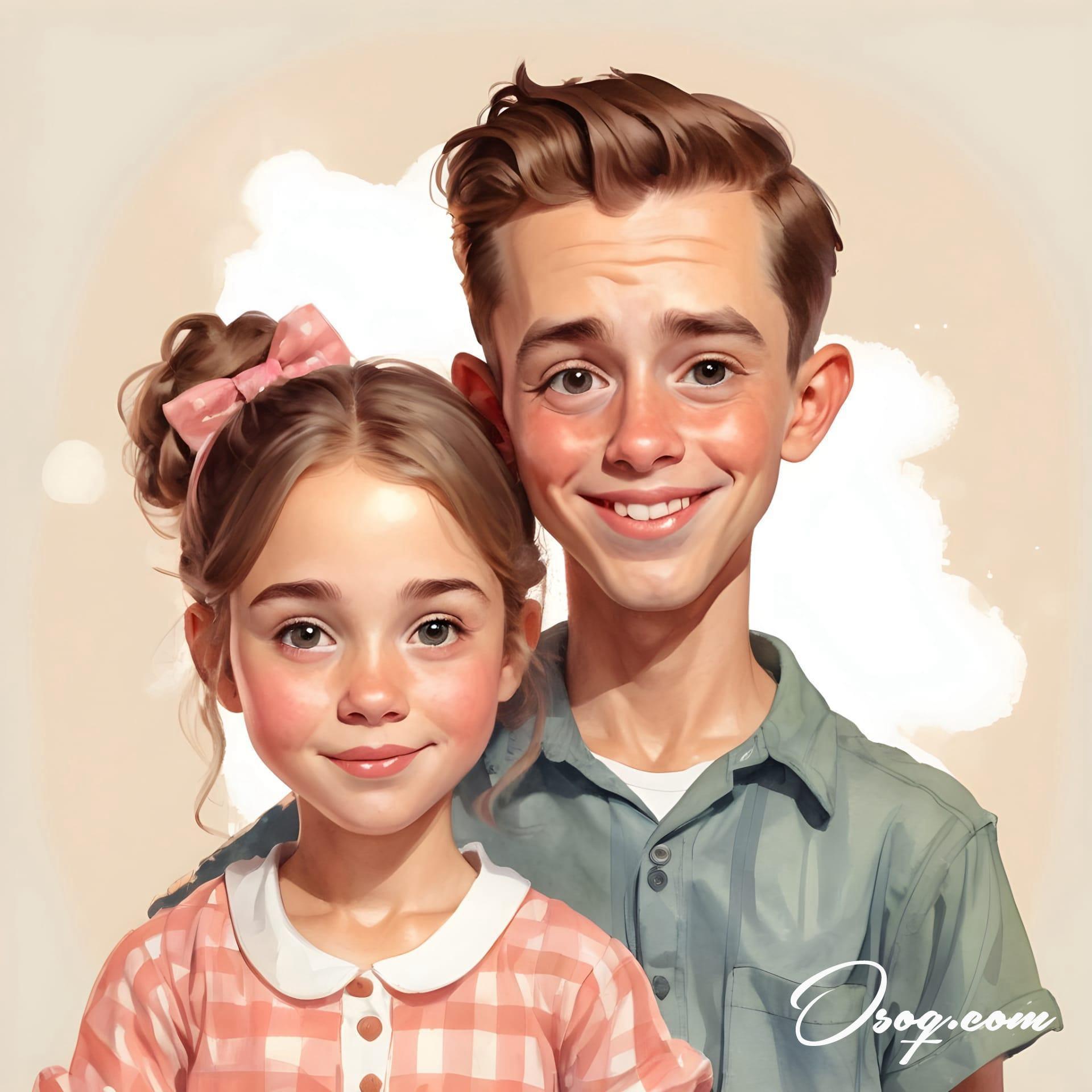 Brother sister caricature 06