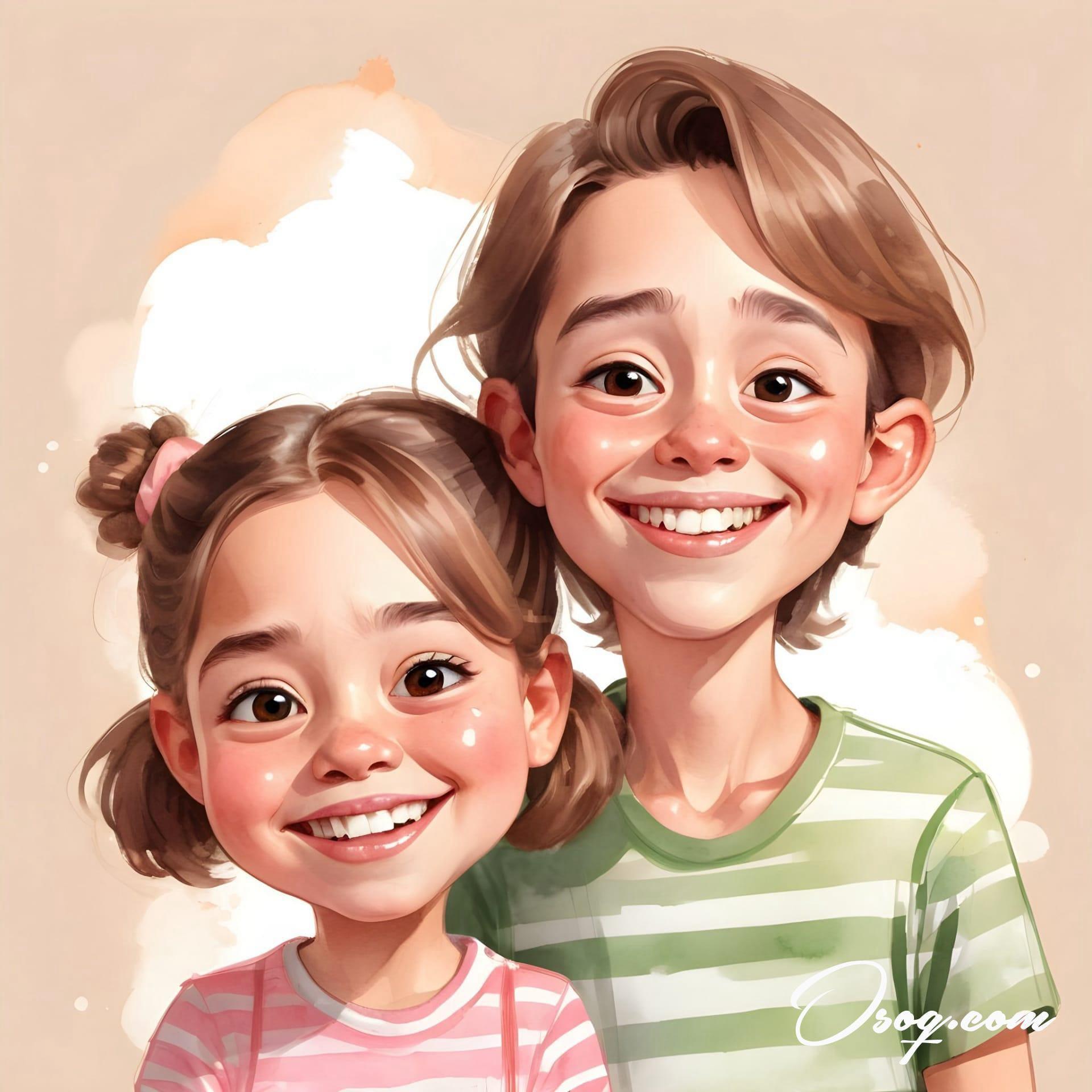 Brother sister caricature 11