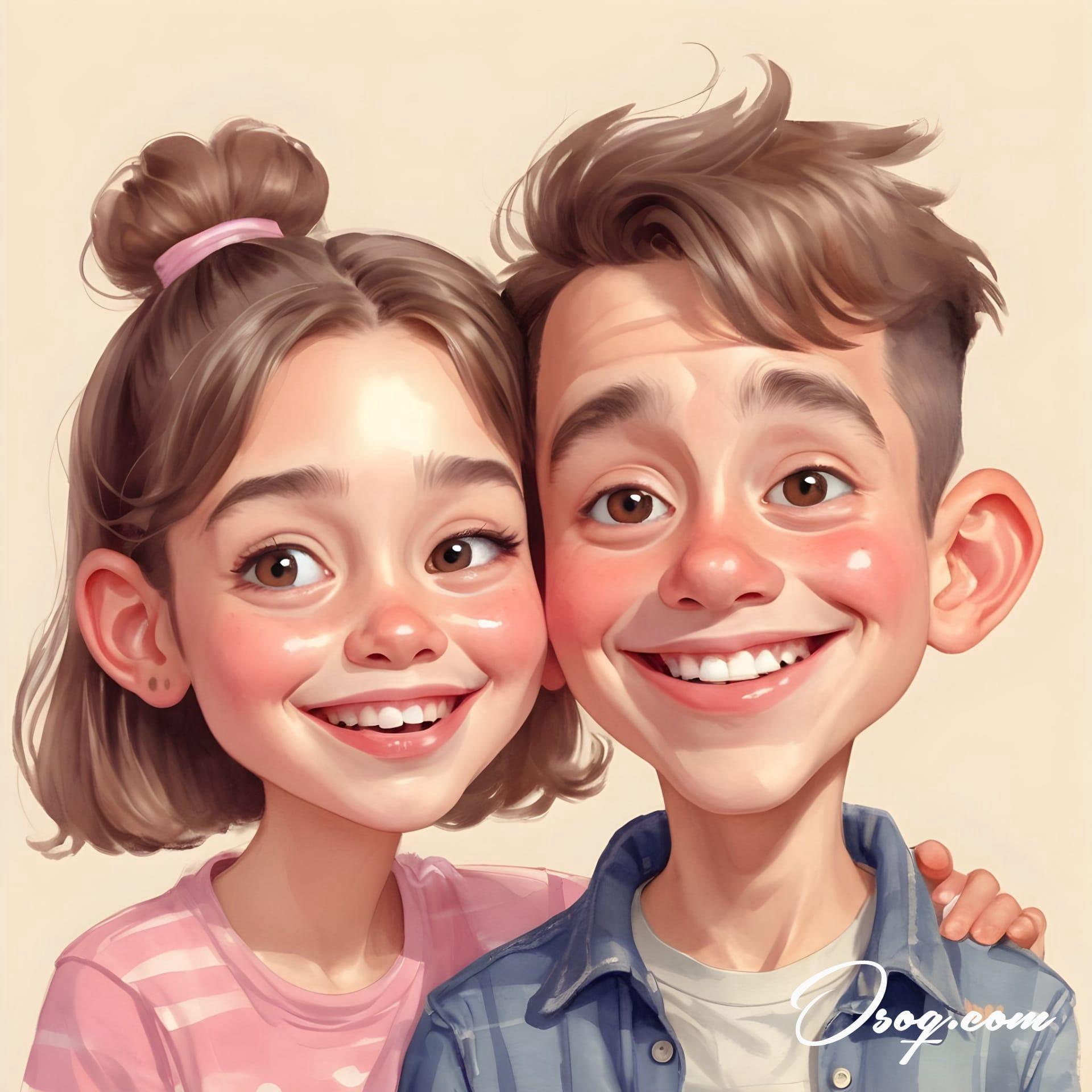 Brother sister caricature 12