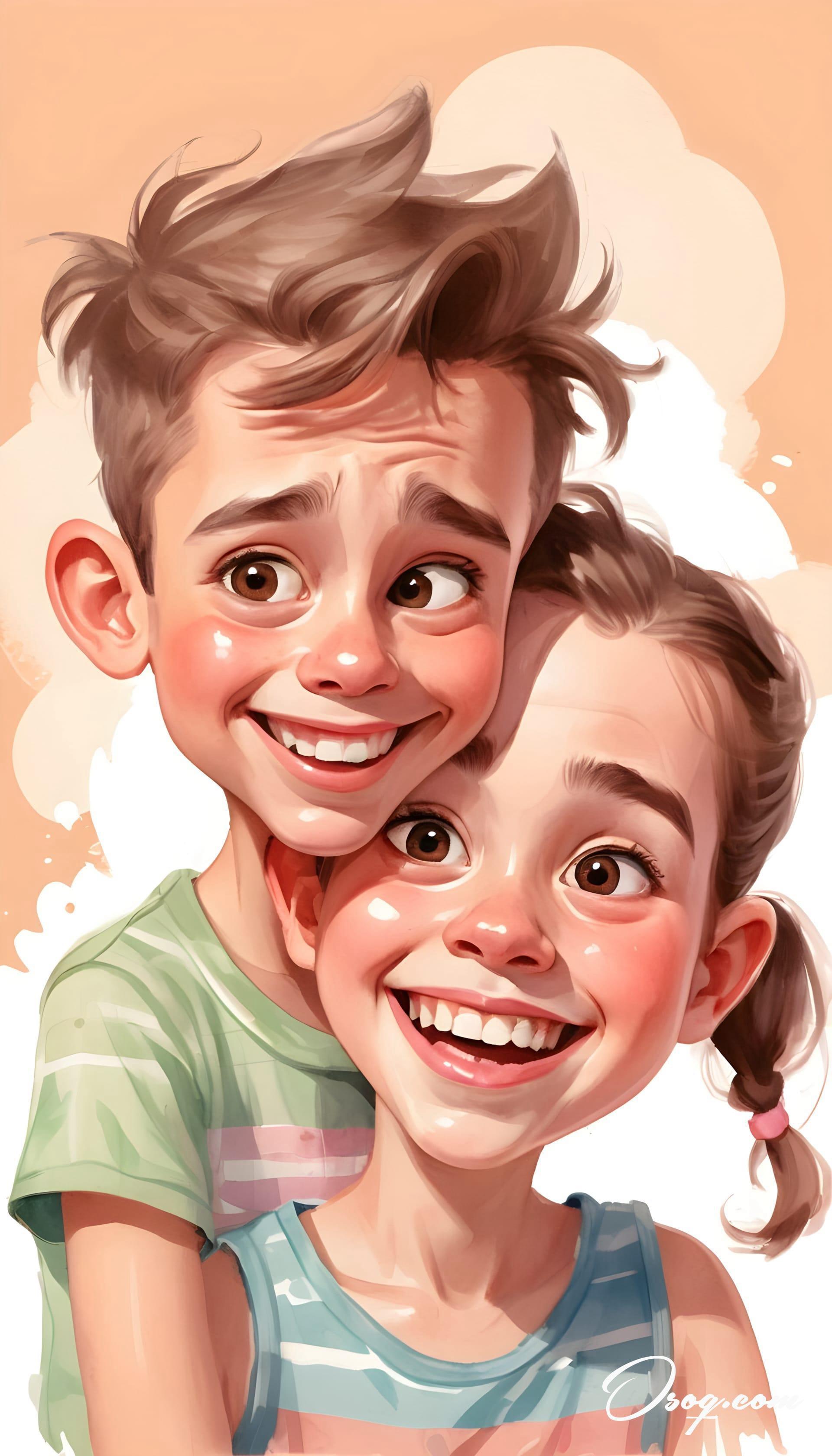 Brother sister caricature 13