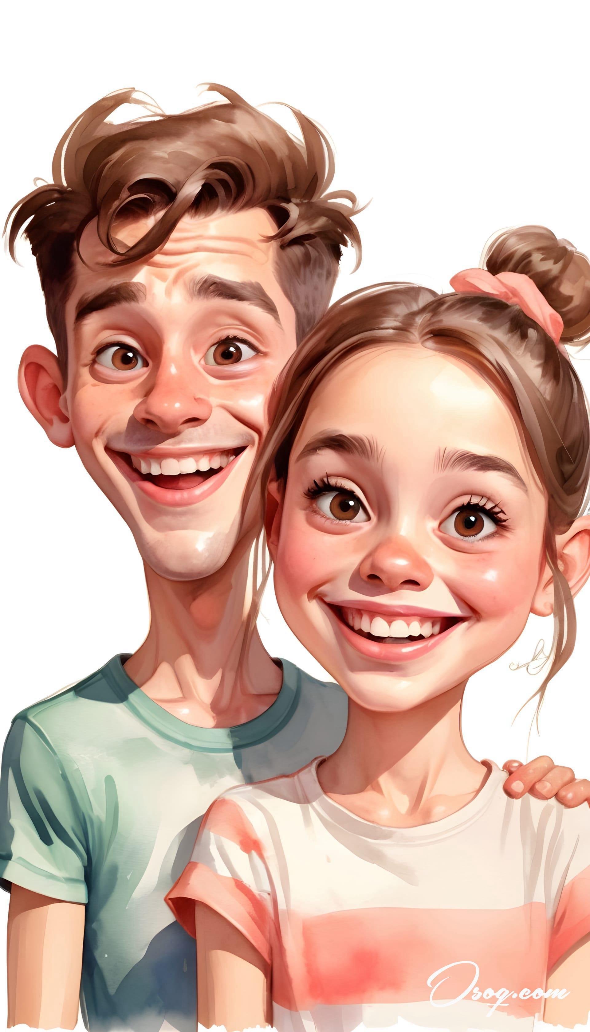 Brother sister caricature 16