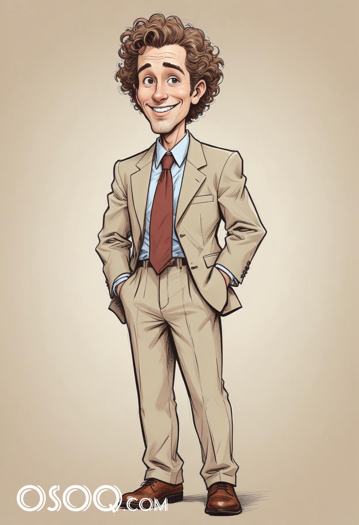 Businessman cartoon caricature drawing 01