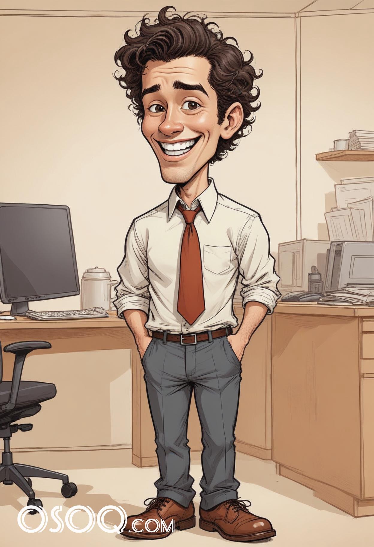 Businessman cartoon caricature drawing 04