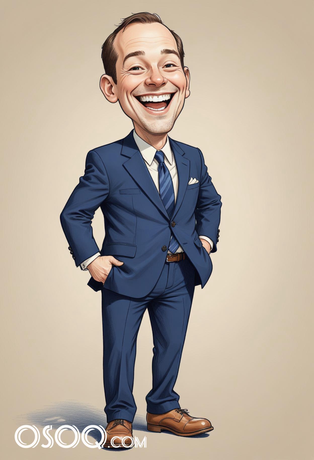 Businessman cartoon caricature drawing 07