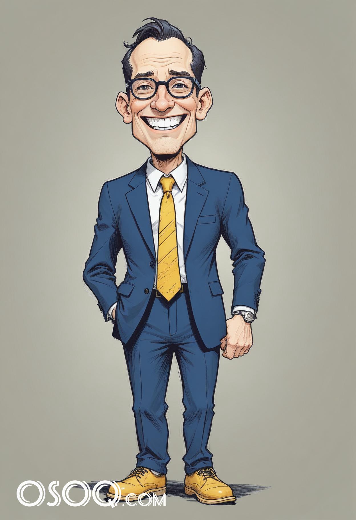 Businessman cartoon caricature drawing 08