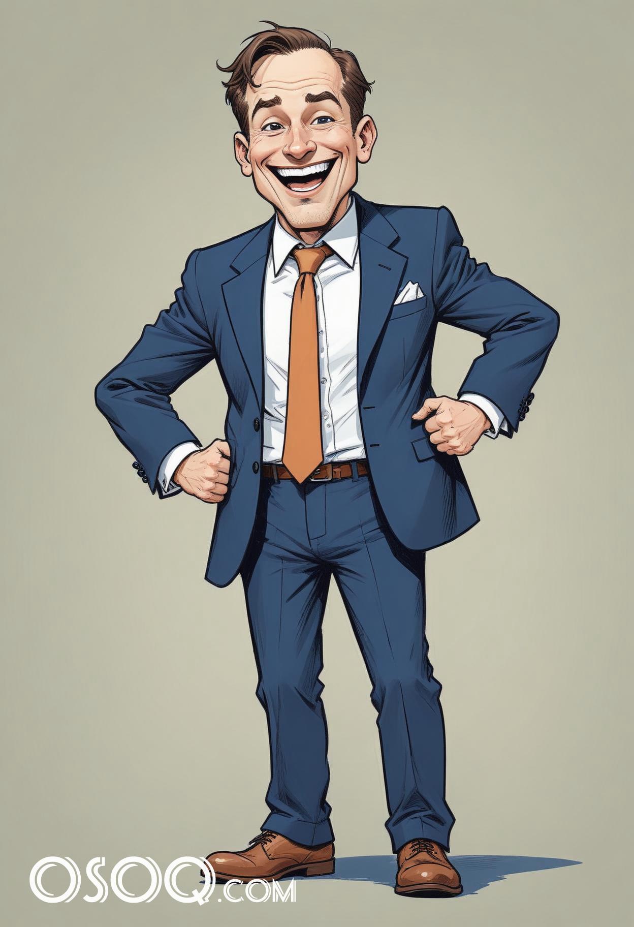 Businessman cartoon caricature drawing 09