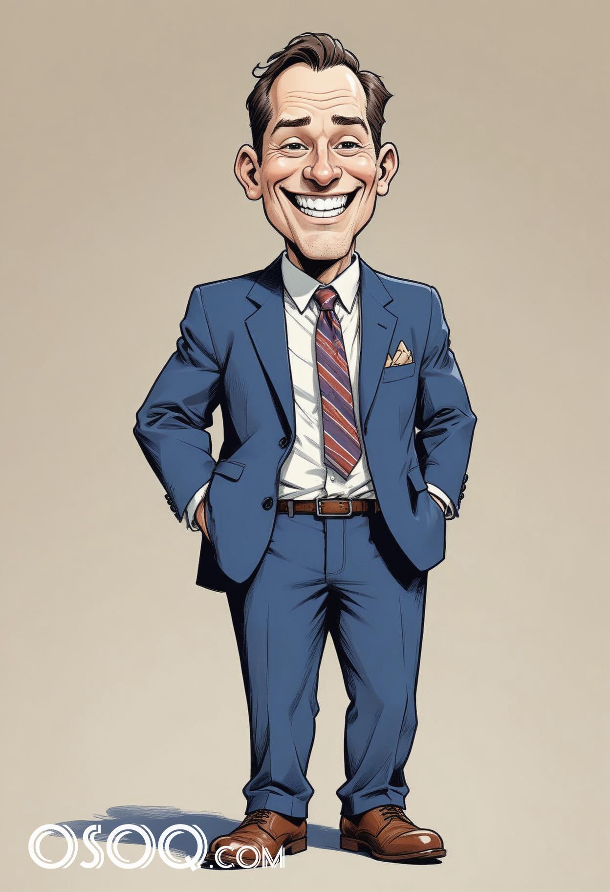 Businessman cartoon caricature drawing 11