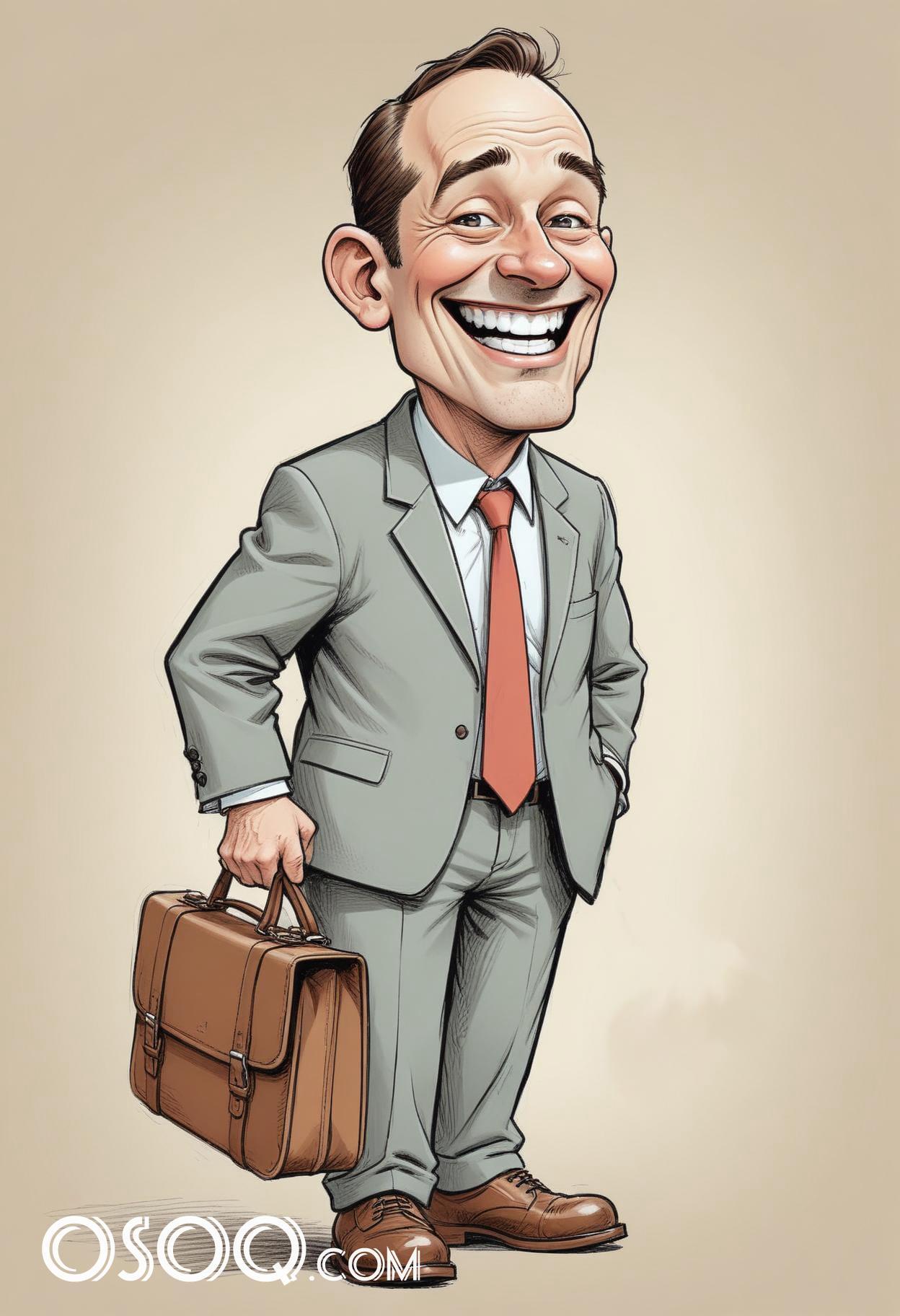 Businessman cartoon caricature drawing 12