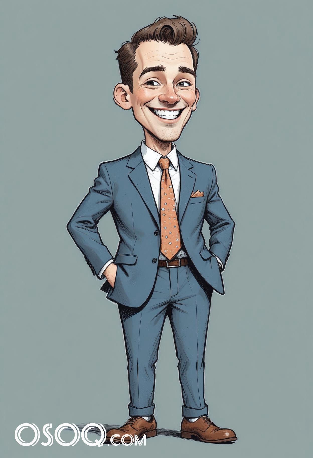 Businessman cartoon caricature drawing 14