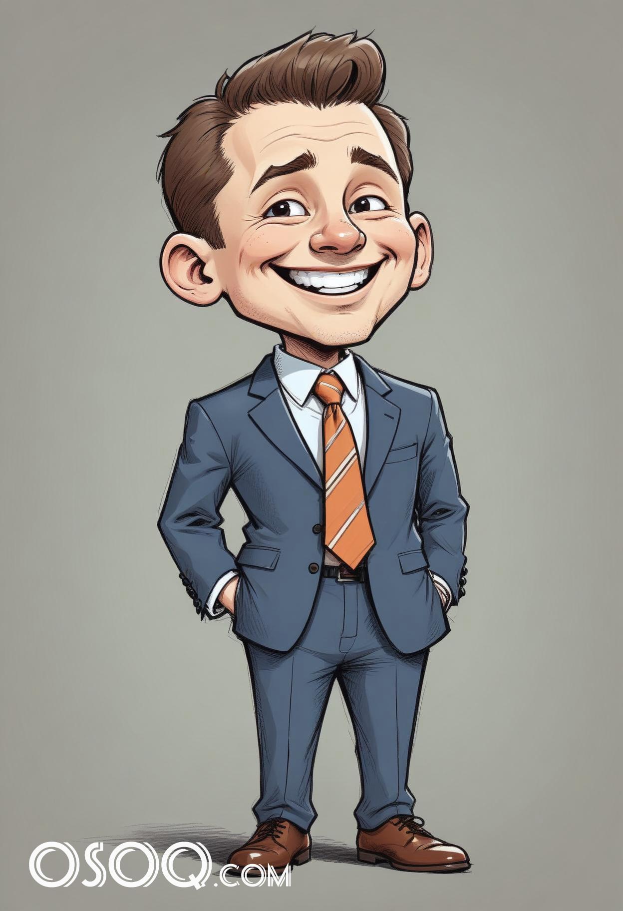 Businessman cartoon caricature drawing 15