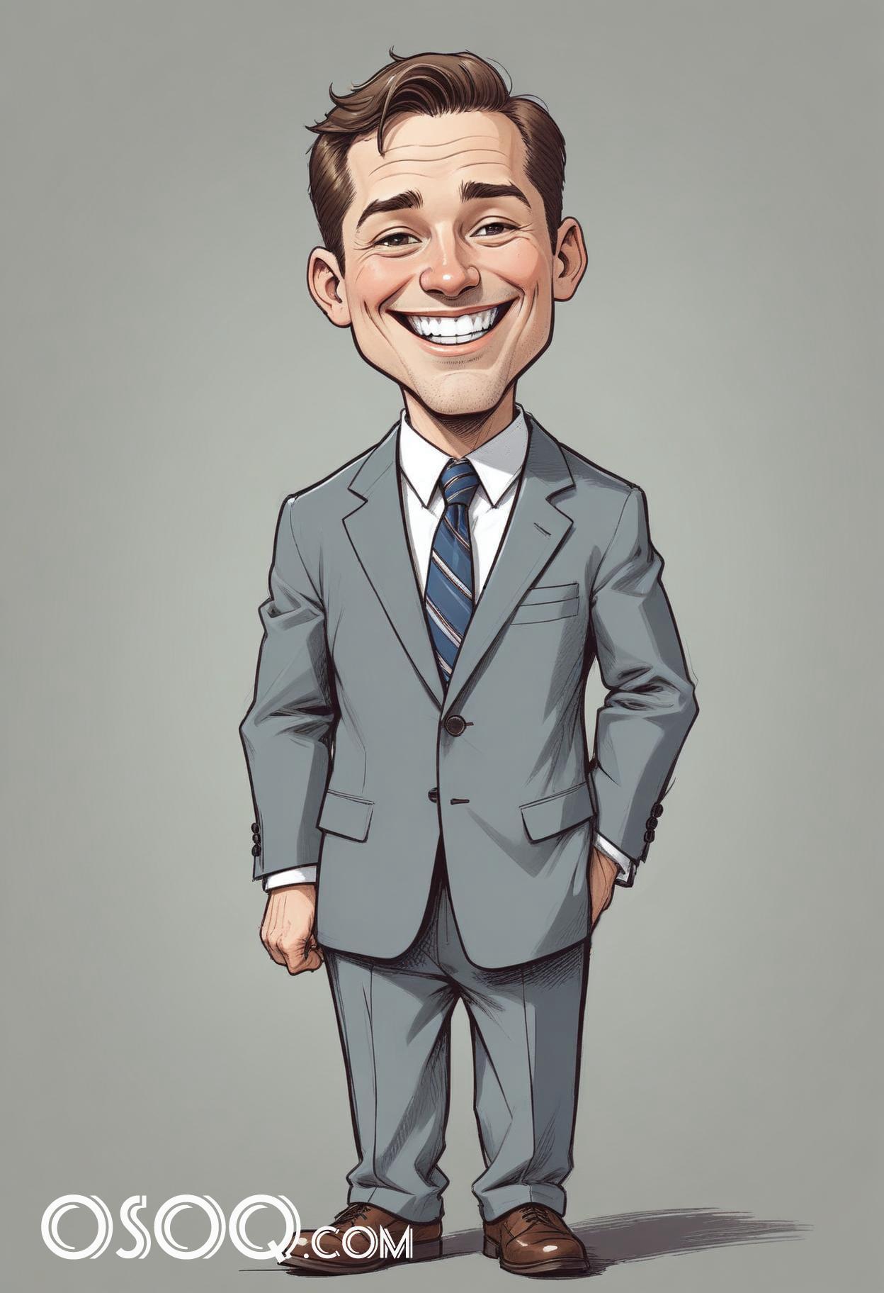 Businessman cartoon caricature drawing 16