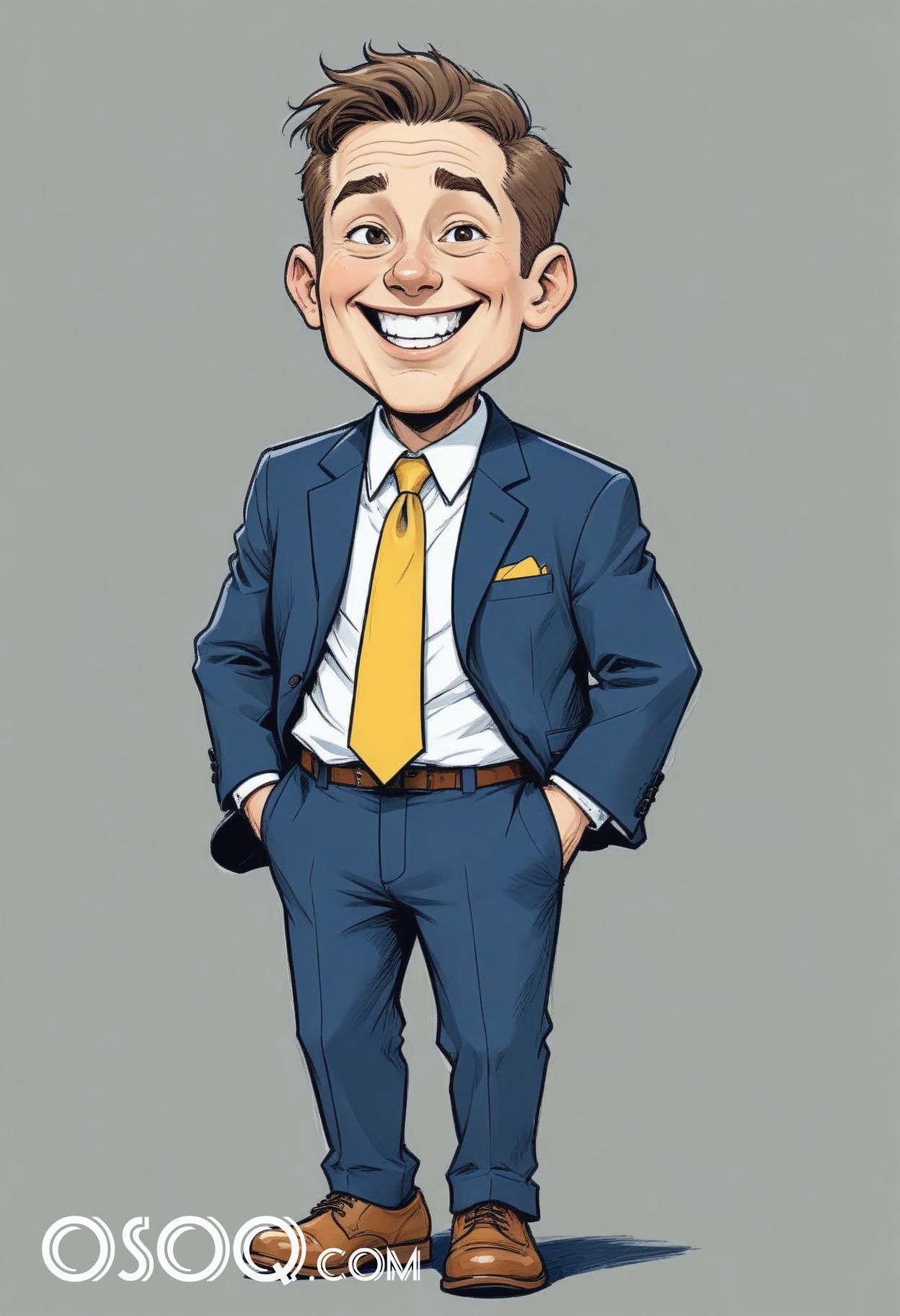 Businessman cartoon caricature drawing 17