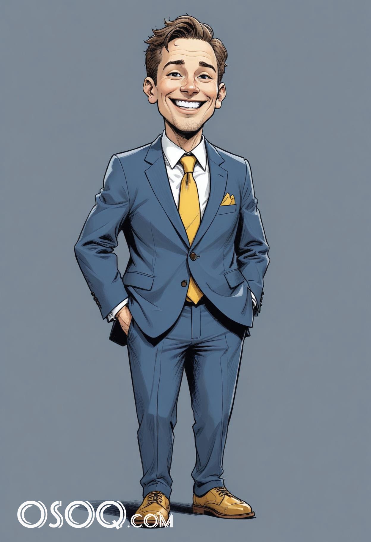 Businessman cartoon caricature drawing 18