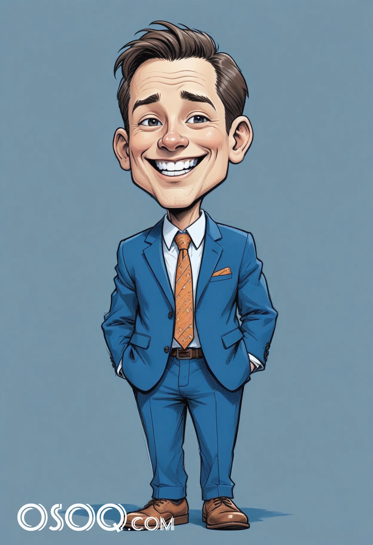 Businessman cartoon caricature drawing 19