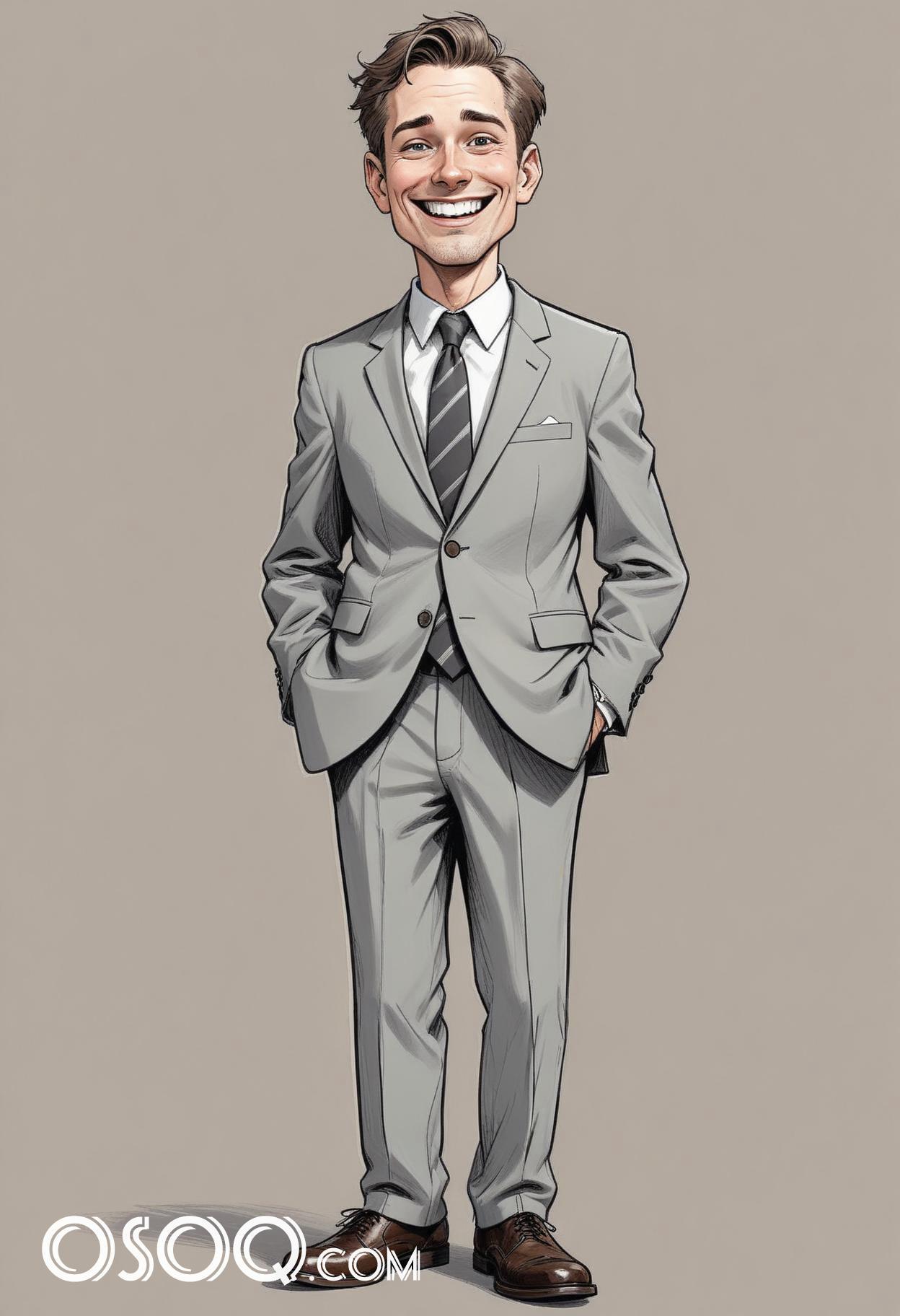 Businessman cartoon caricature drawing 20