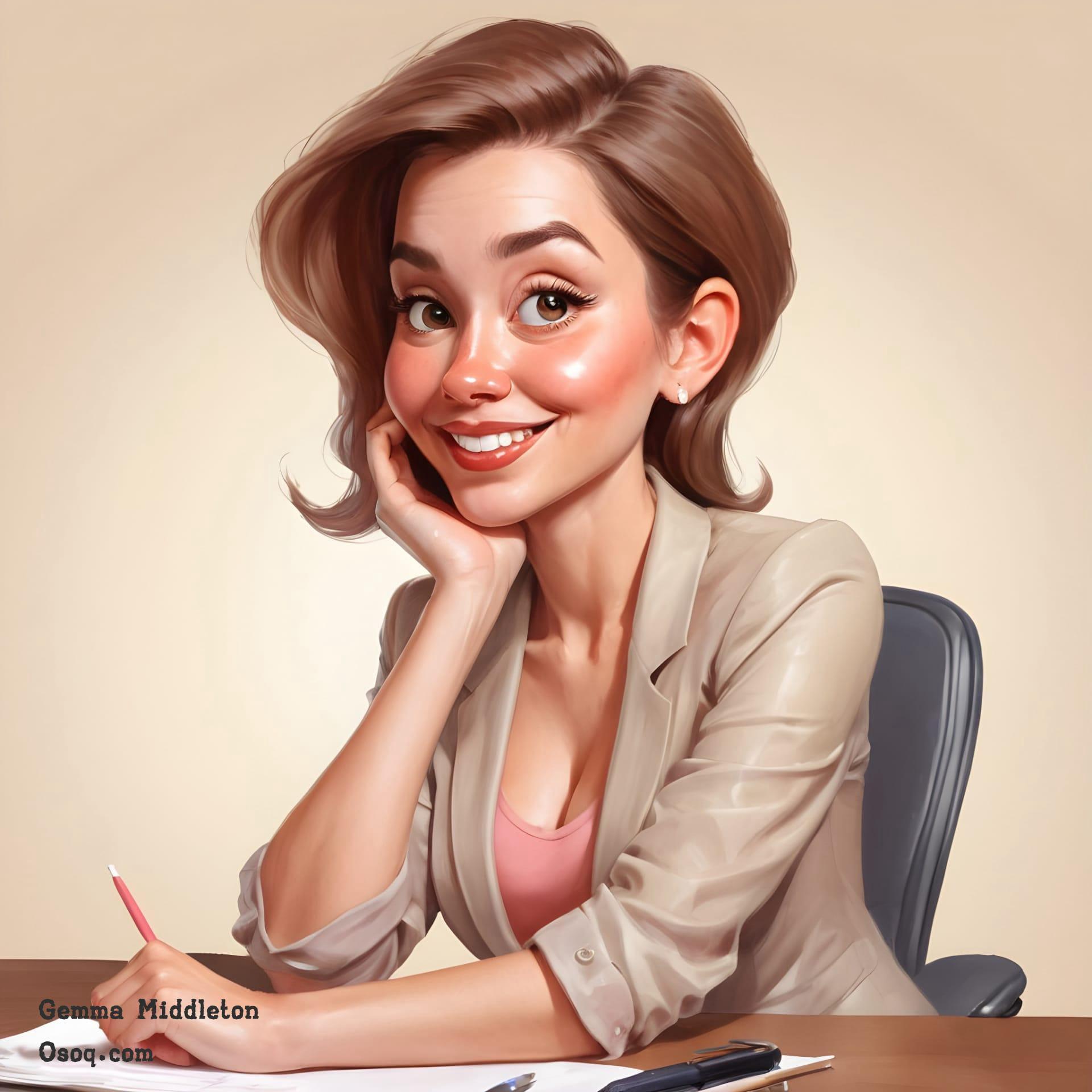 Caricature business woman 01