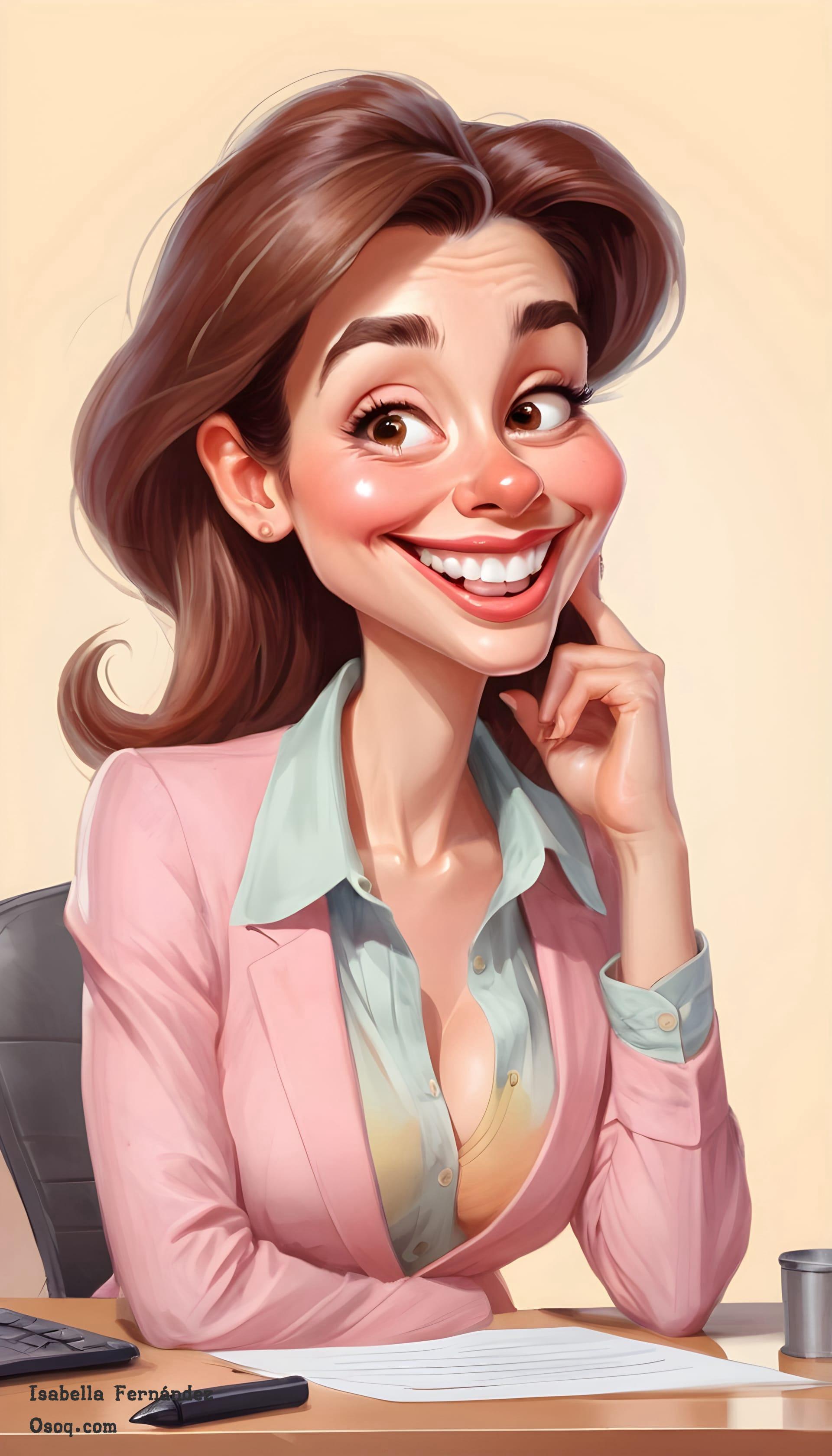 Caricature business woman 06